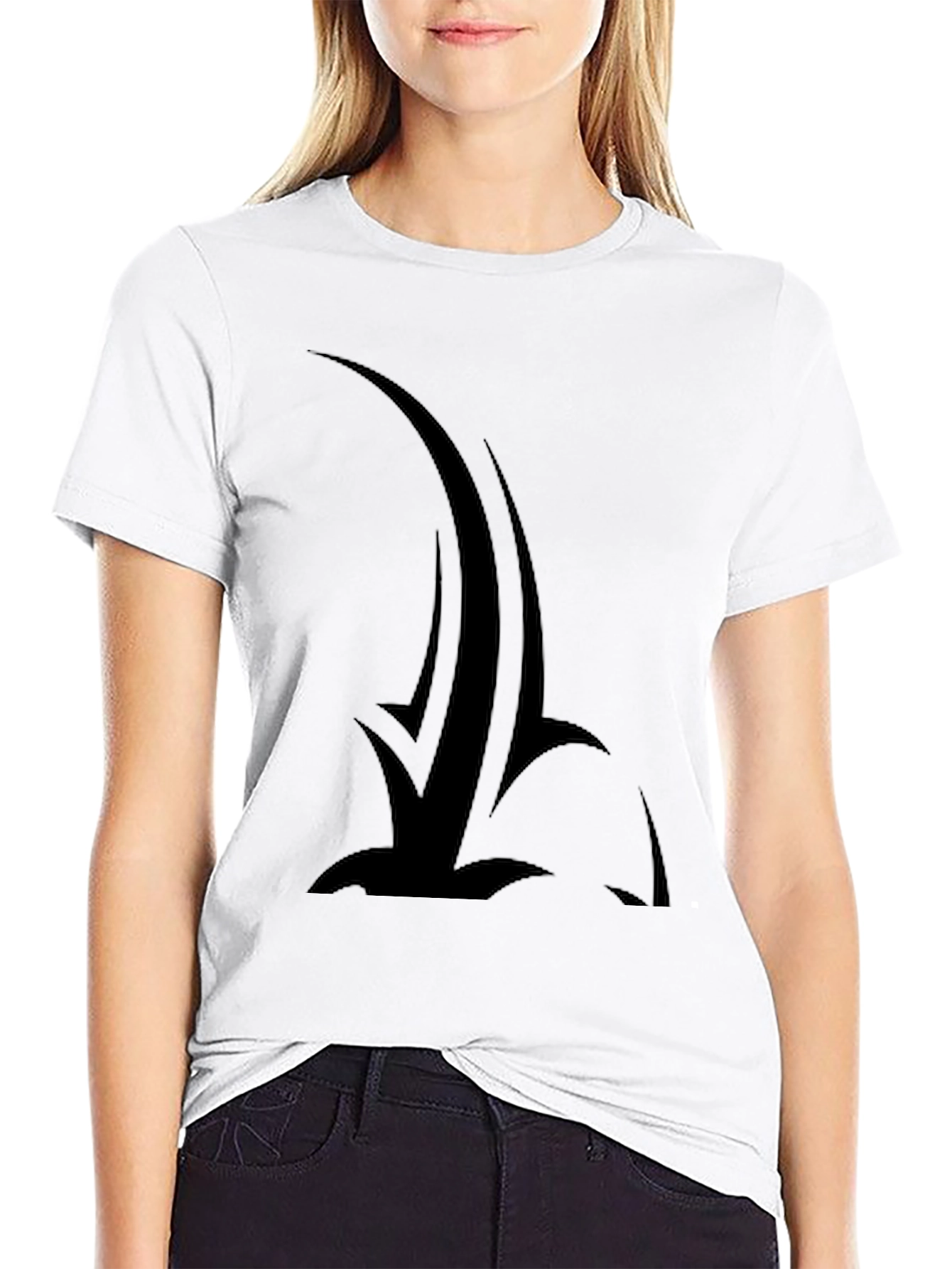 Black T-Shirt with Abstract Graphic Design