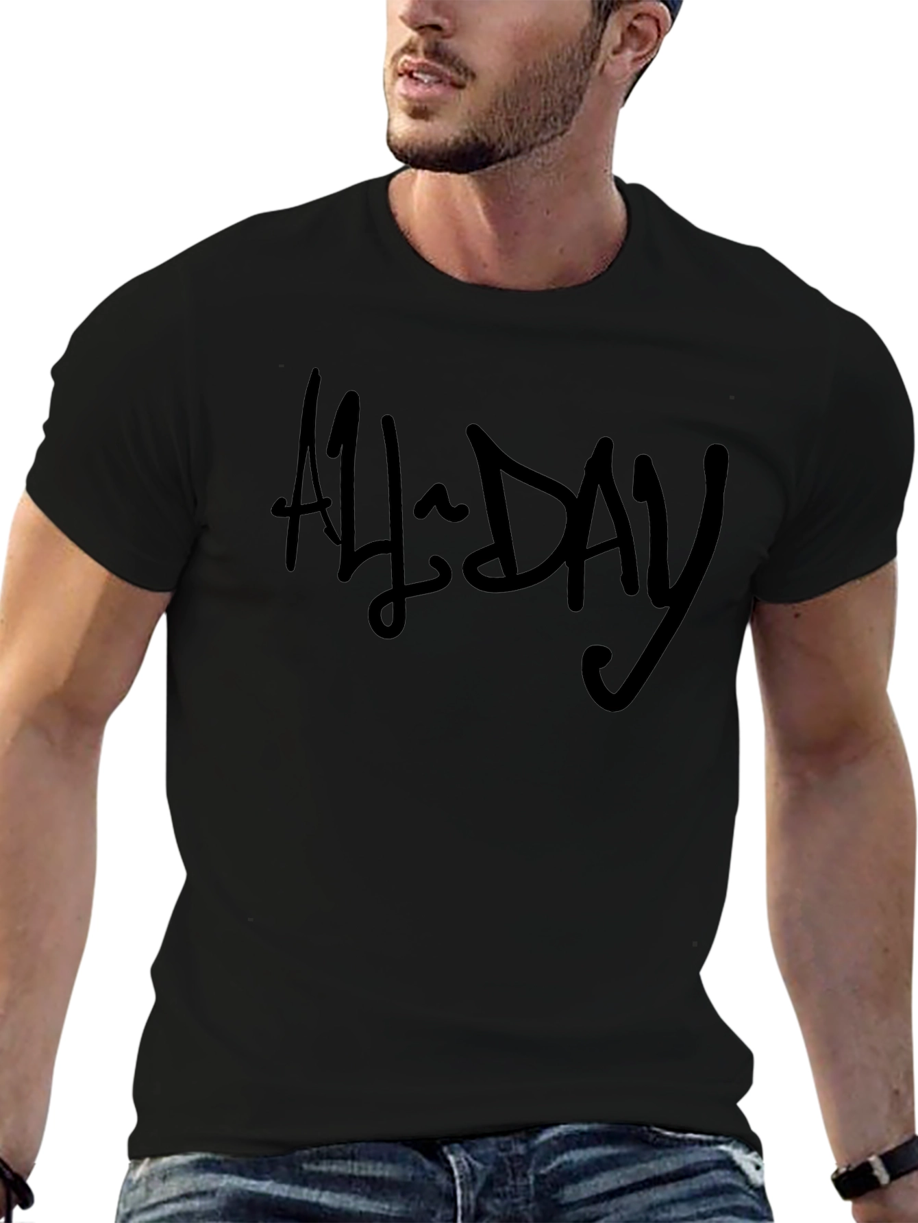 All Day Black Graphic T-Shirt