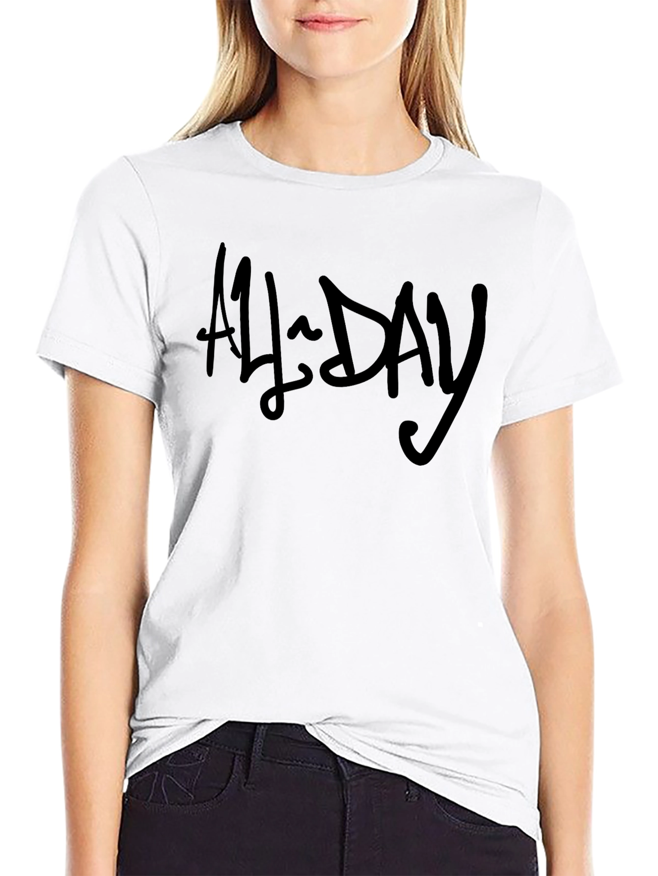 All Day Black Graphic T-Shirt