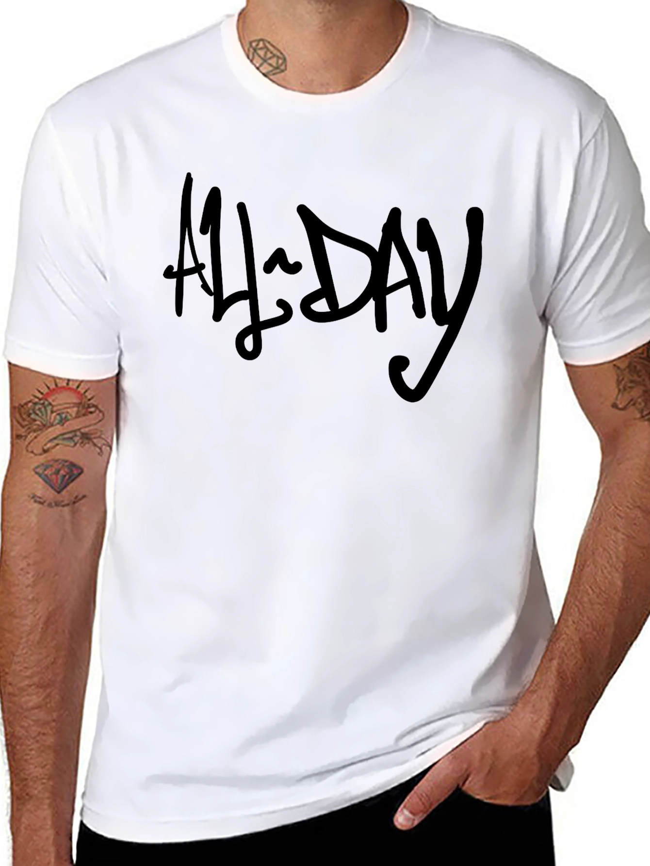 All Day Black Graphic T-Shirt