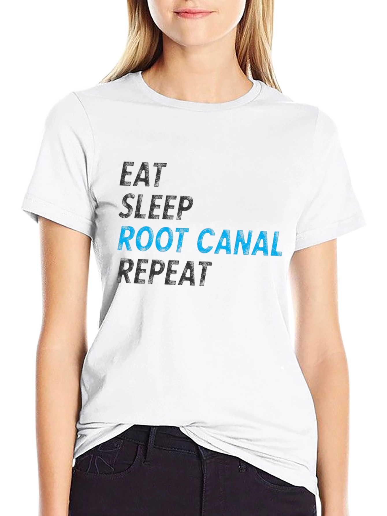 Eat Sleep Root Canal Repeat Graphic Tee