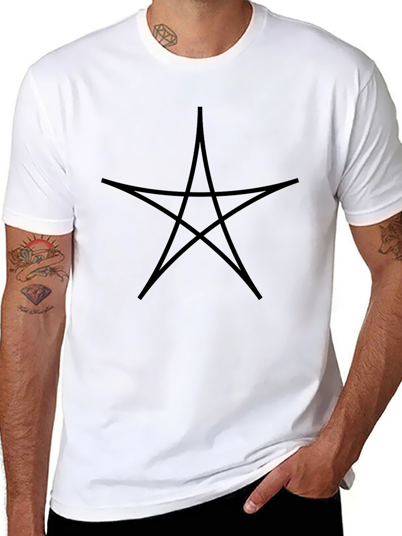 Occult Star Graphic Tee - Black Cotton Blend