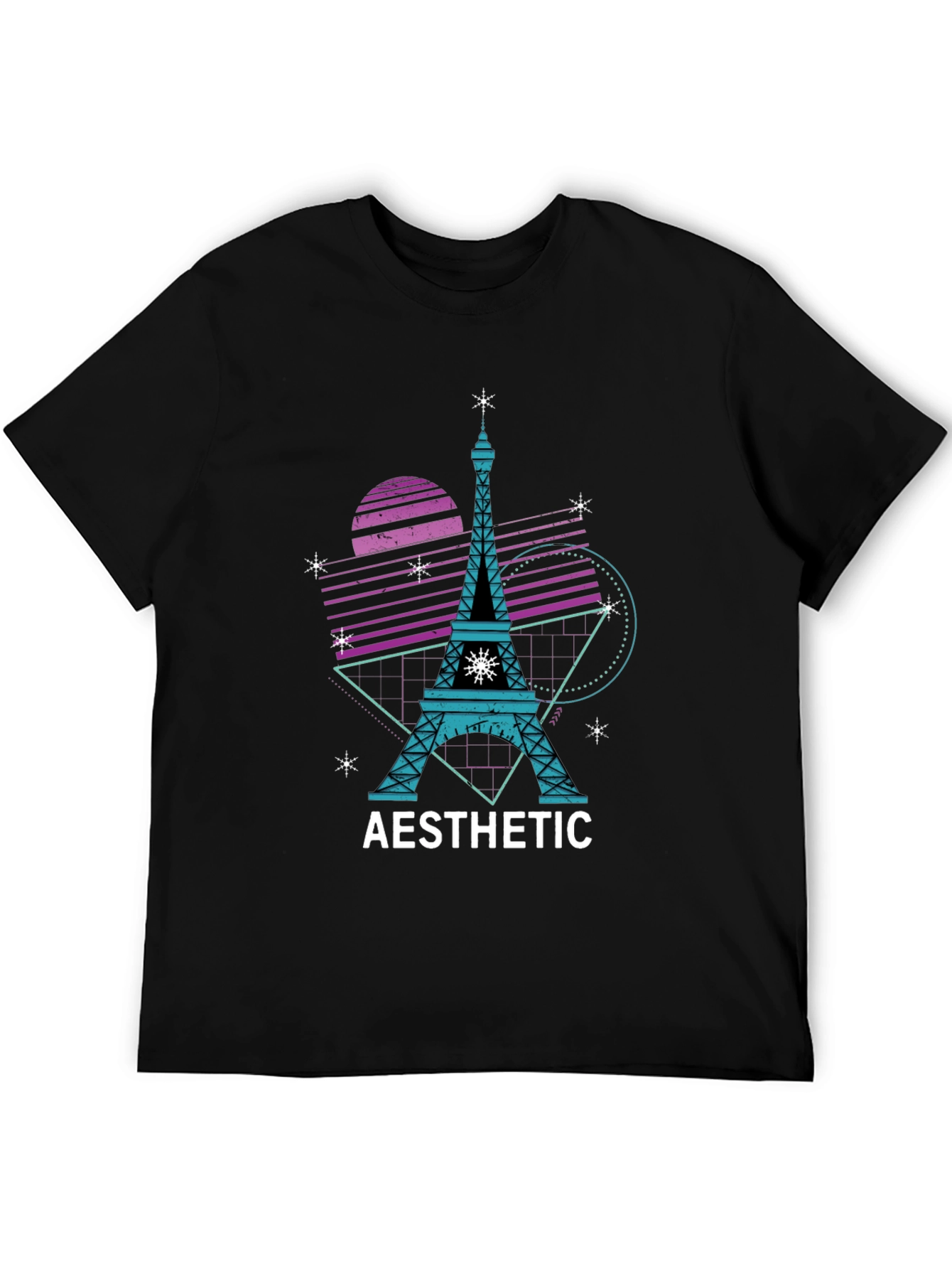Aesthetic Eiffel Tower Black T-Shirt