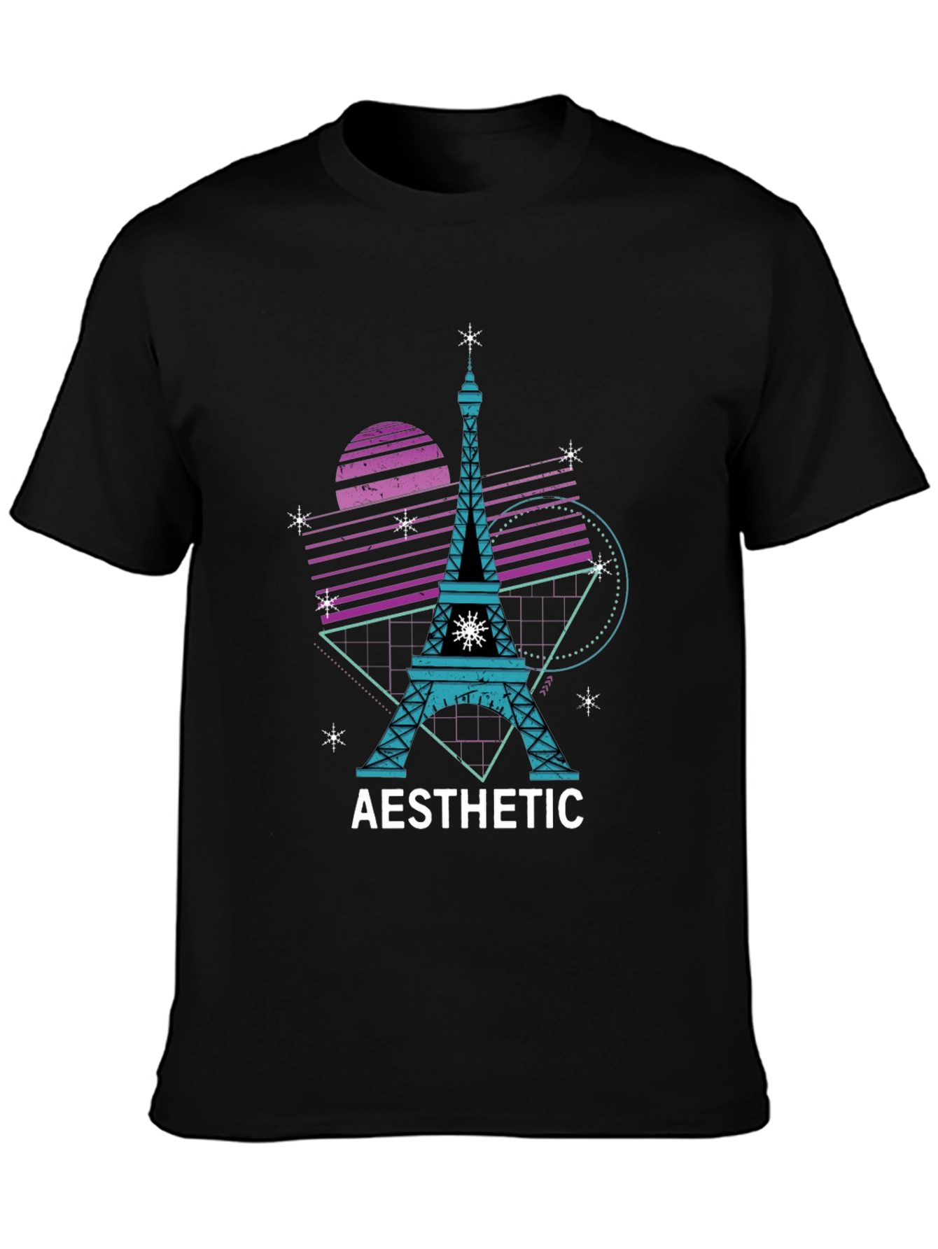 Aesthetic Eiffel Tower Black T-Shirt
