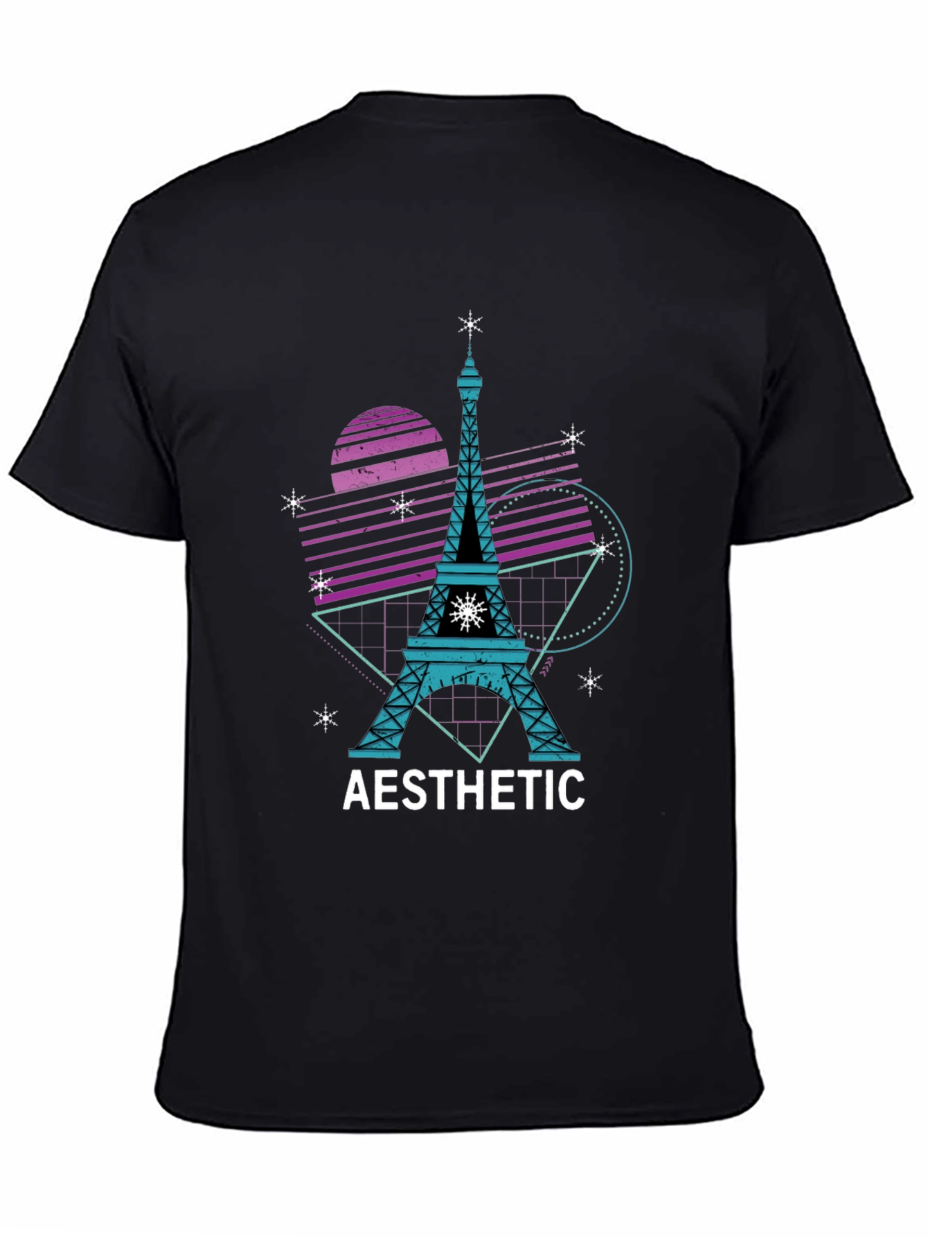 Aesthetic Eiffel Tower Black T-Shirt