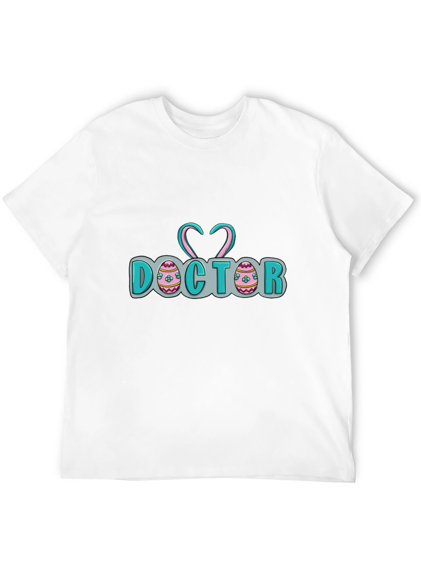 Doctor Easter Egg Heart Stethoscope Black T-Shirt