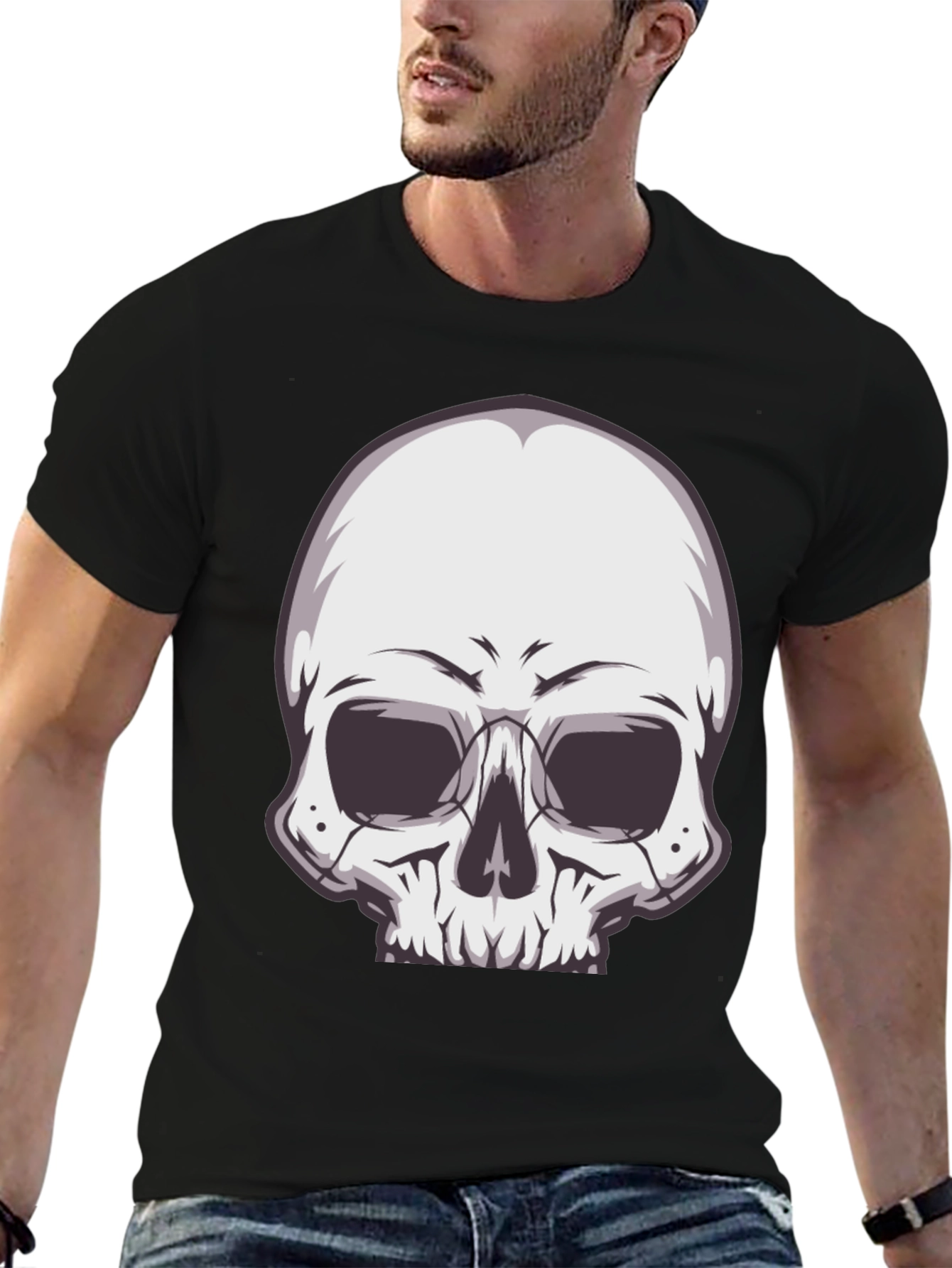 Skull Graphic Tee - Stylish Black T-Shirt
