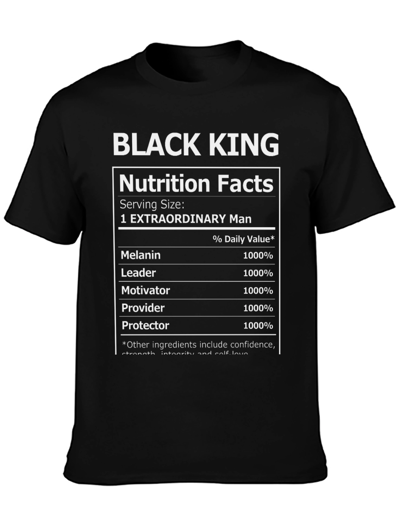 Black King Nutrition Facts T-Shirt