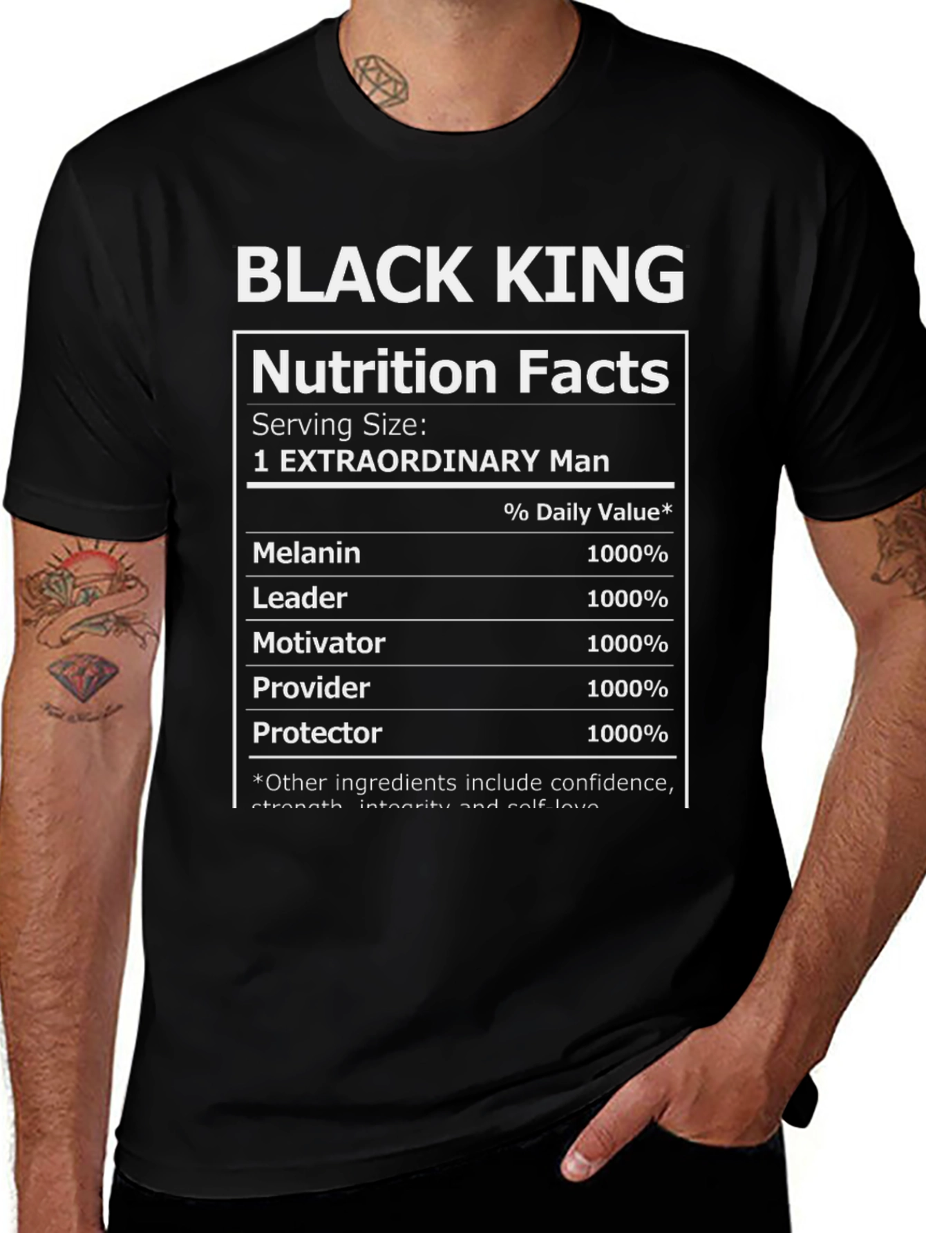 Black King Nutrition Facts T-Shirt