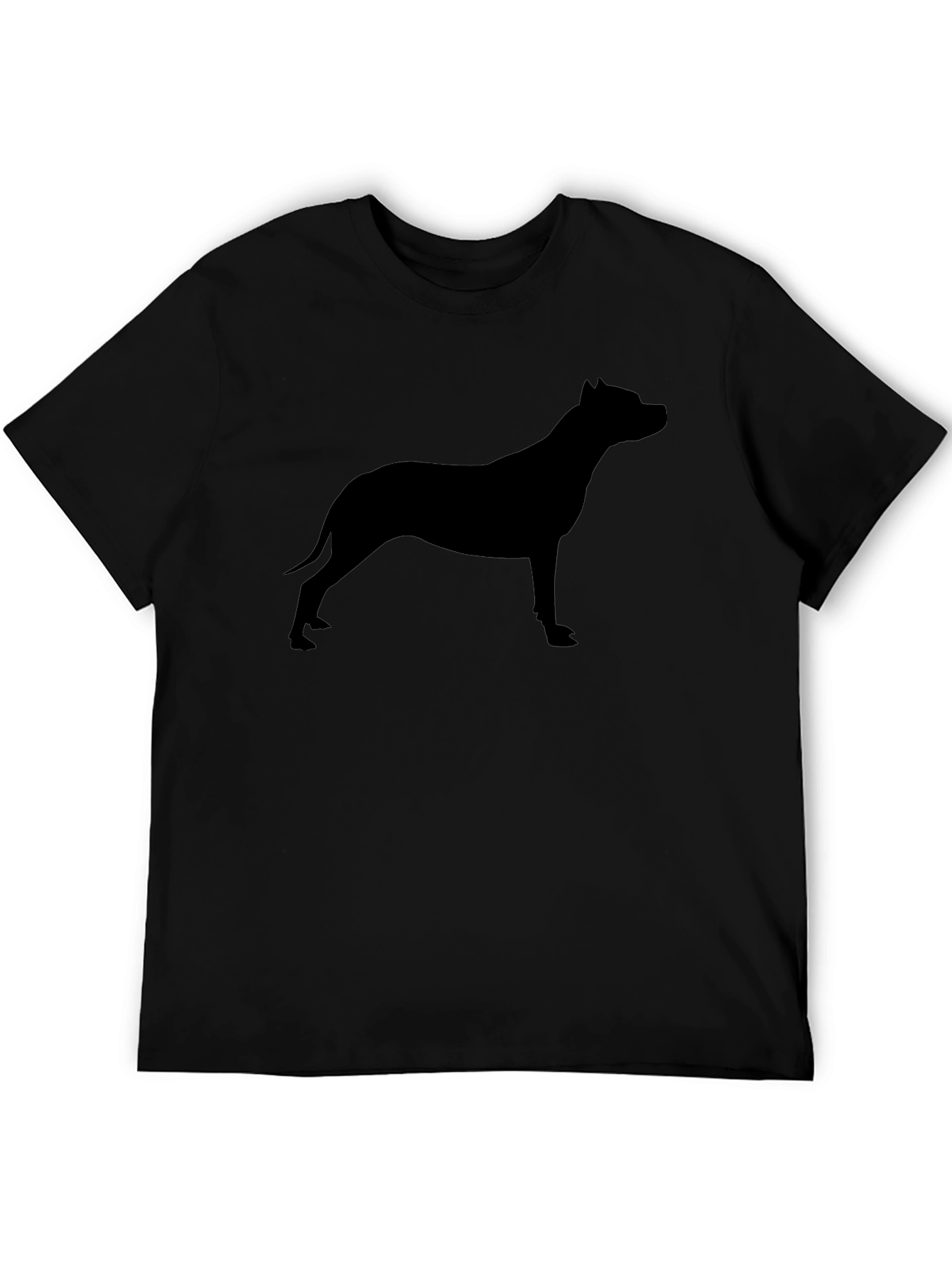 Black Pitbull Silhouette Graphic Tee