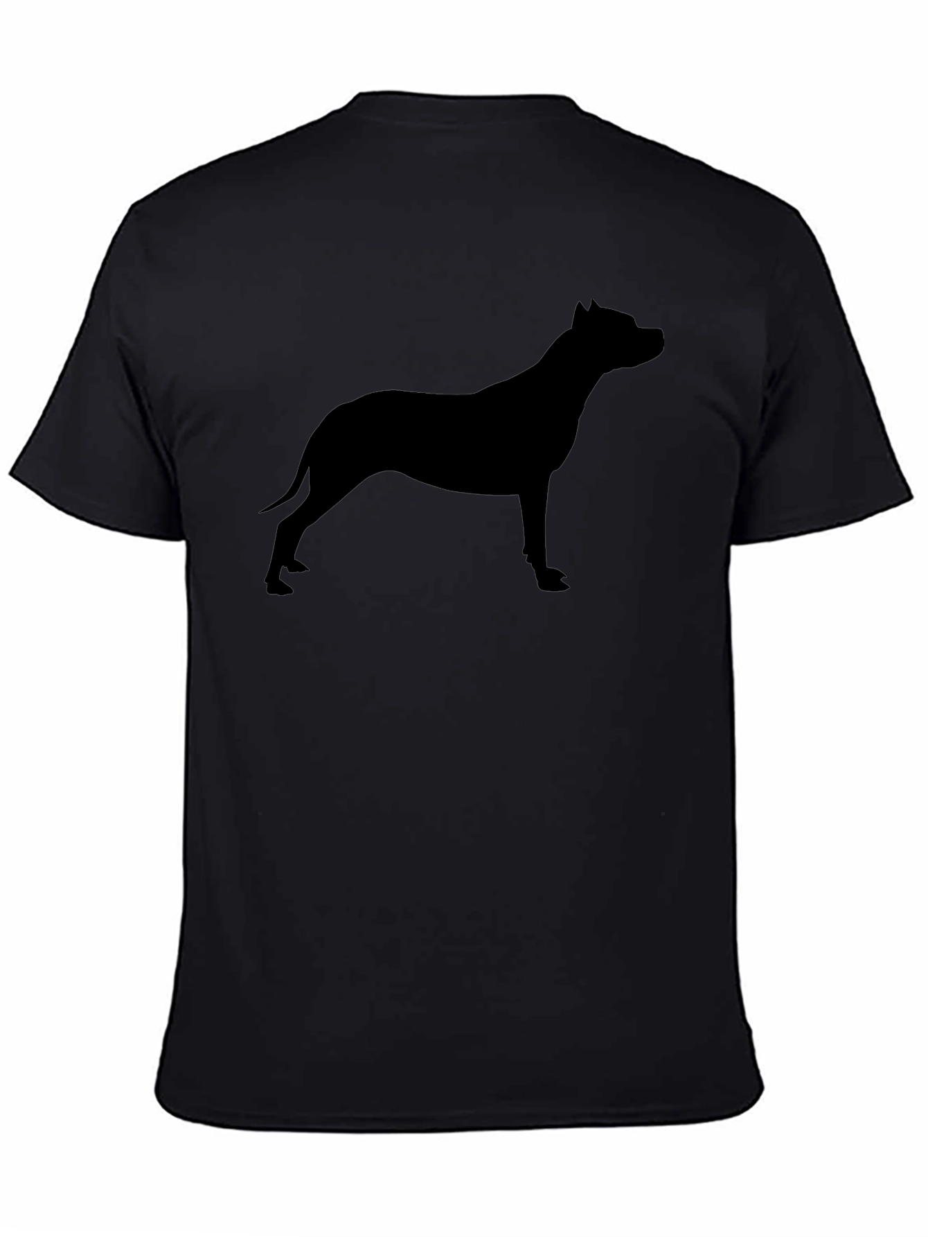 Black Pitbull Silhouette Graphic Tee