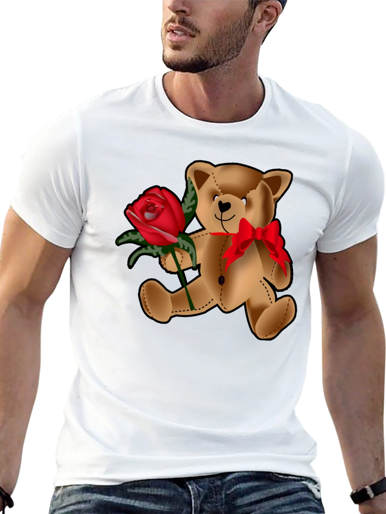 Teddy Bear Rose T-Shirt - Valentines Day Love