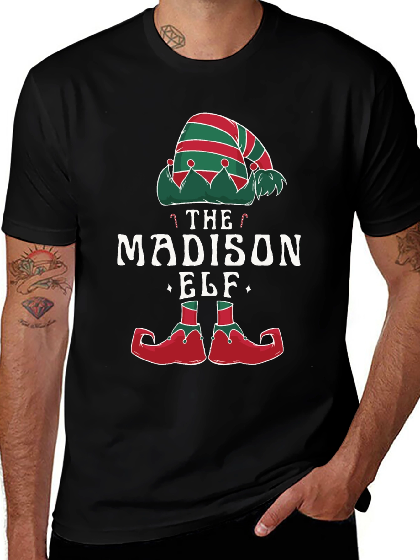 Madison Elf Christmas T-Shirt - Festive Holiday Apparel