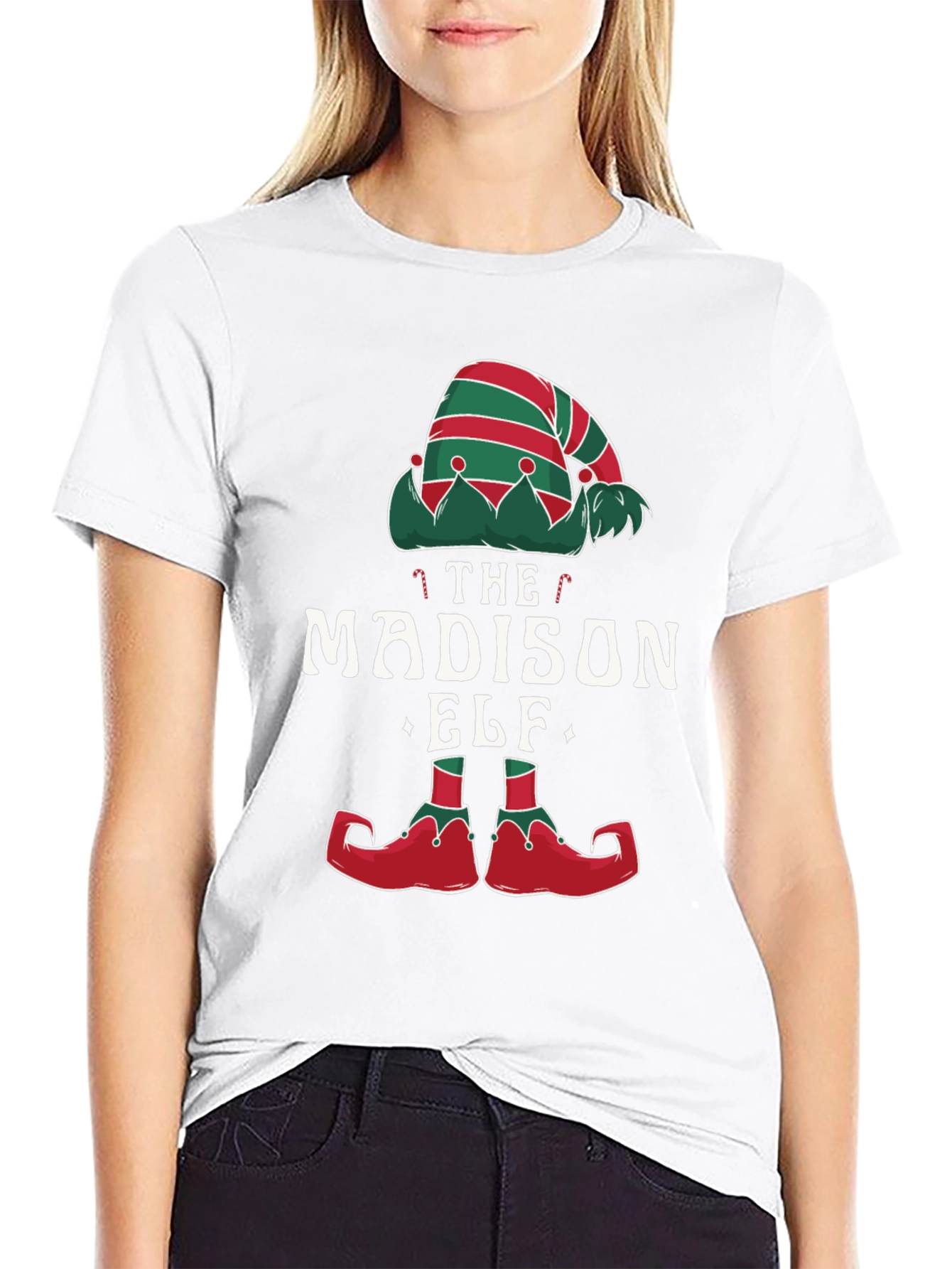 Madison Elf Christmas T-Shirt - Festive Holiday Apparel