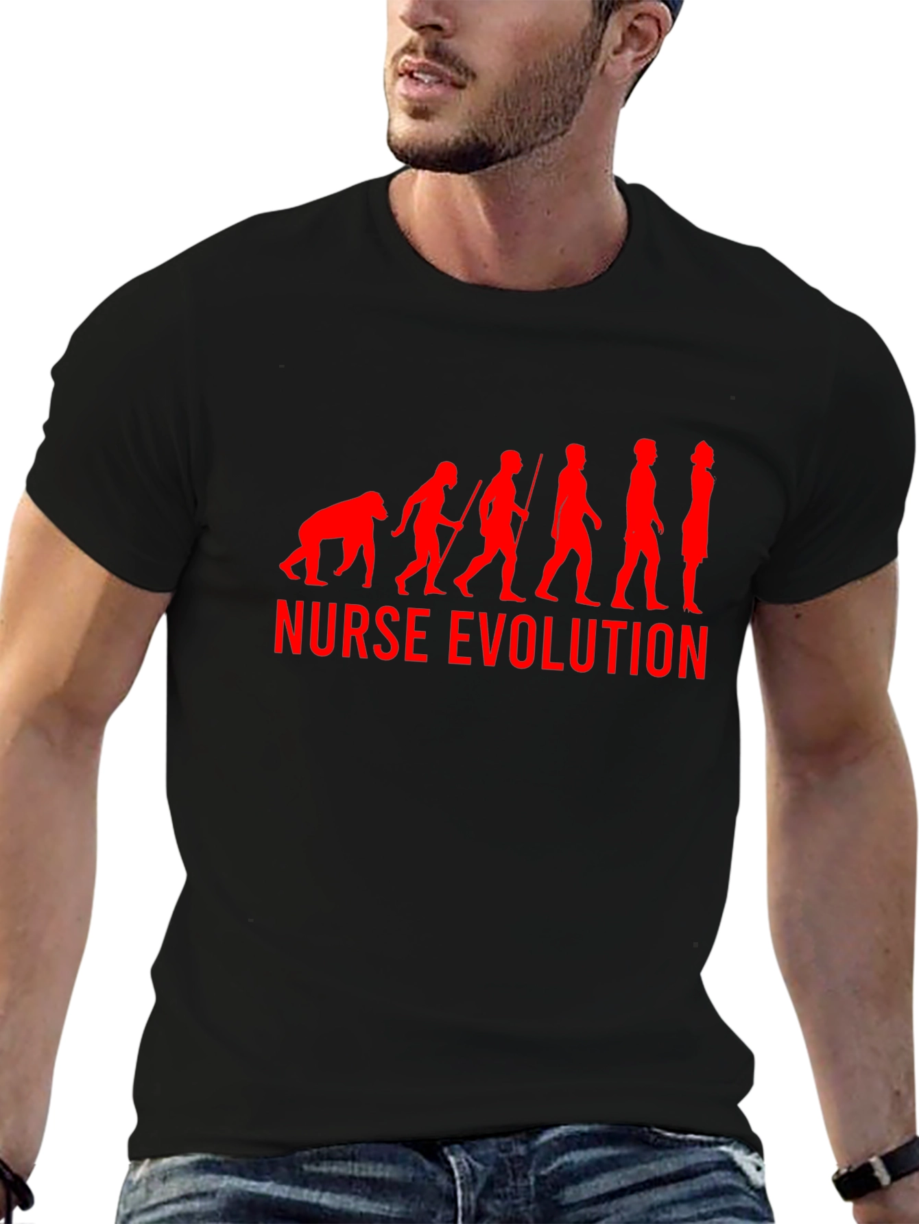 Nurse Evolution Graphic T-Shirt - Black Cotton Tee