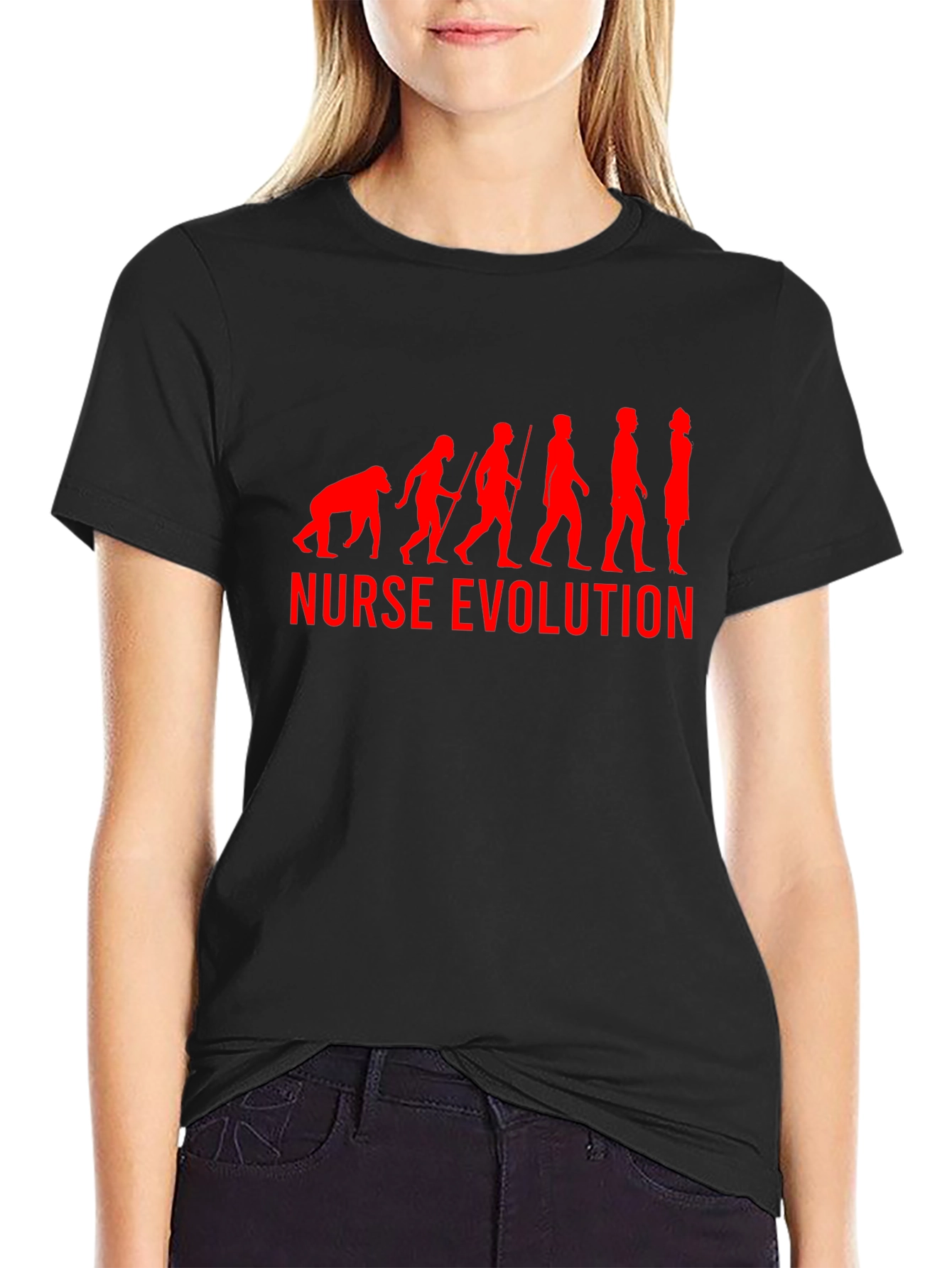 Nurse Evolution Graphic T-Shirt - Black Cotton Tee