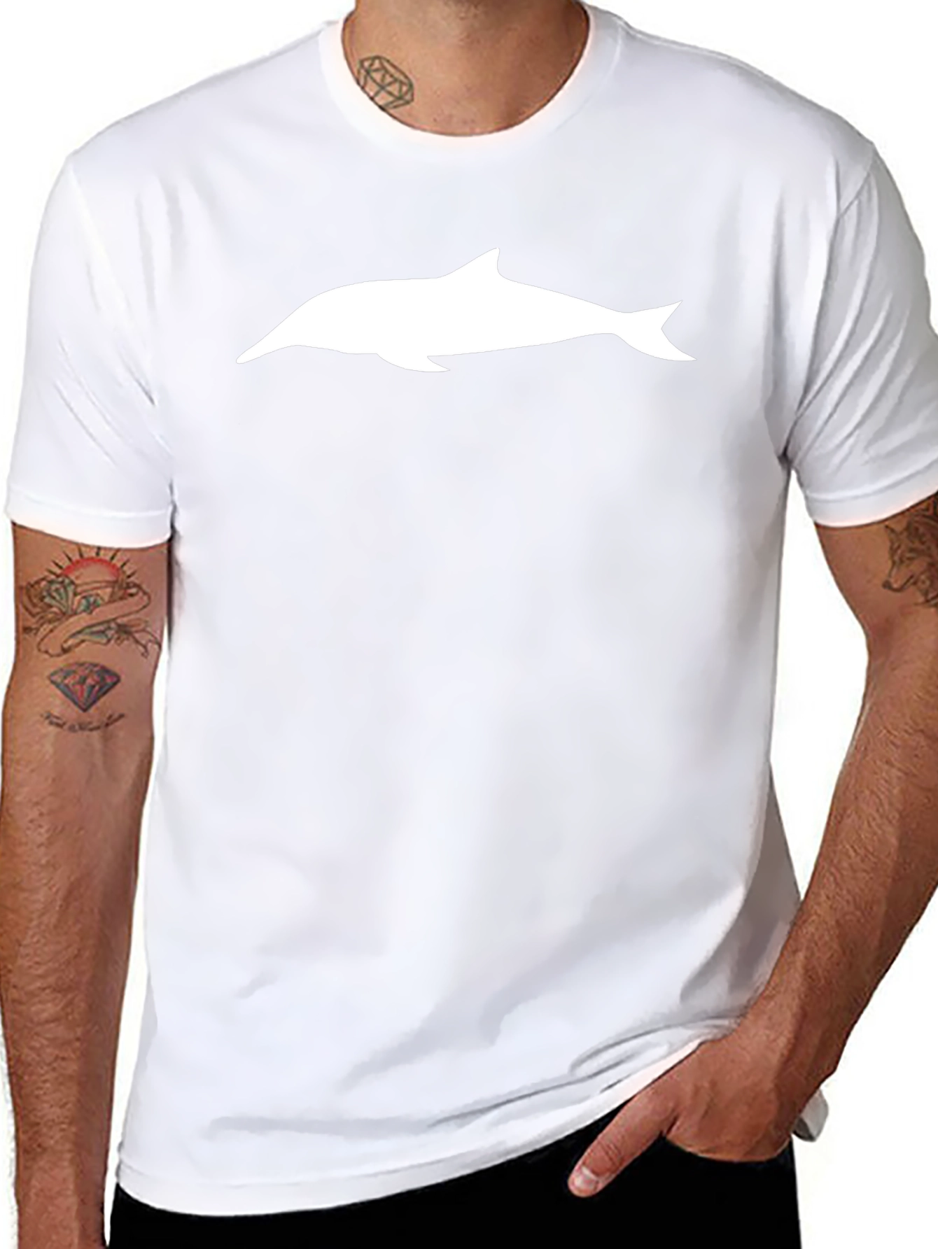 Dolphin Graphic Tee - Stylish Black Cotton T-Shirt