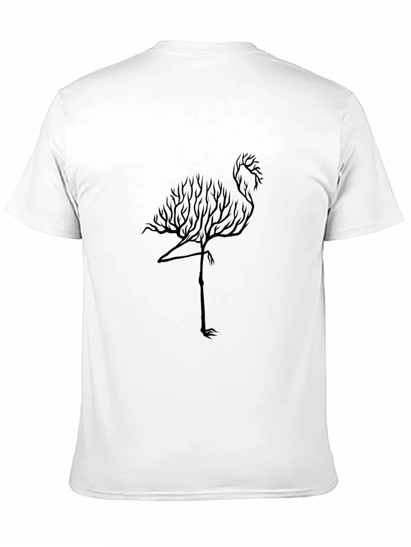Nature Flamingo Graphic Tee - Black Cotton Blend