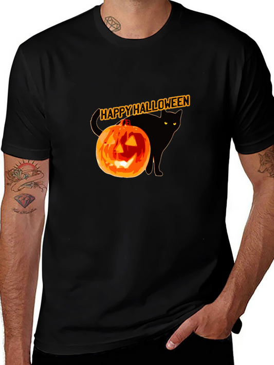 Halloween Black Cat Pumpkin T-Shirt
