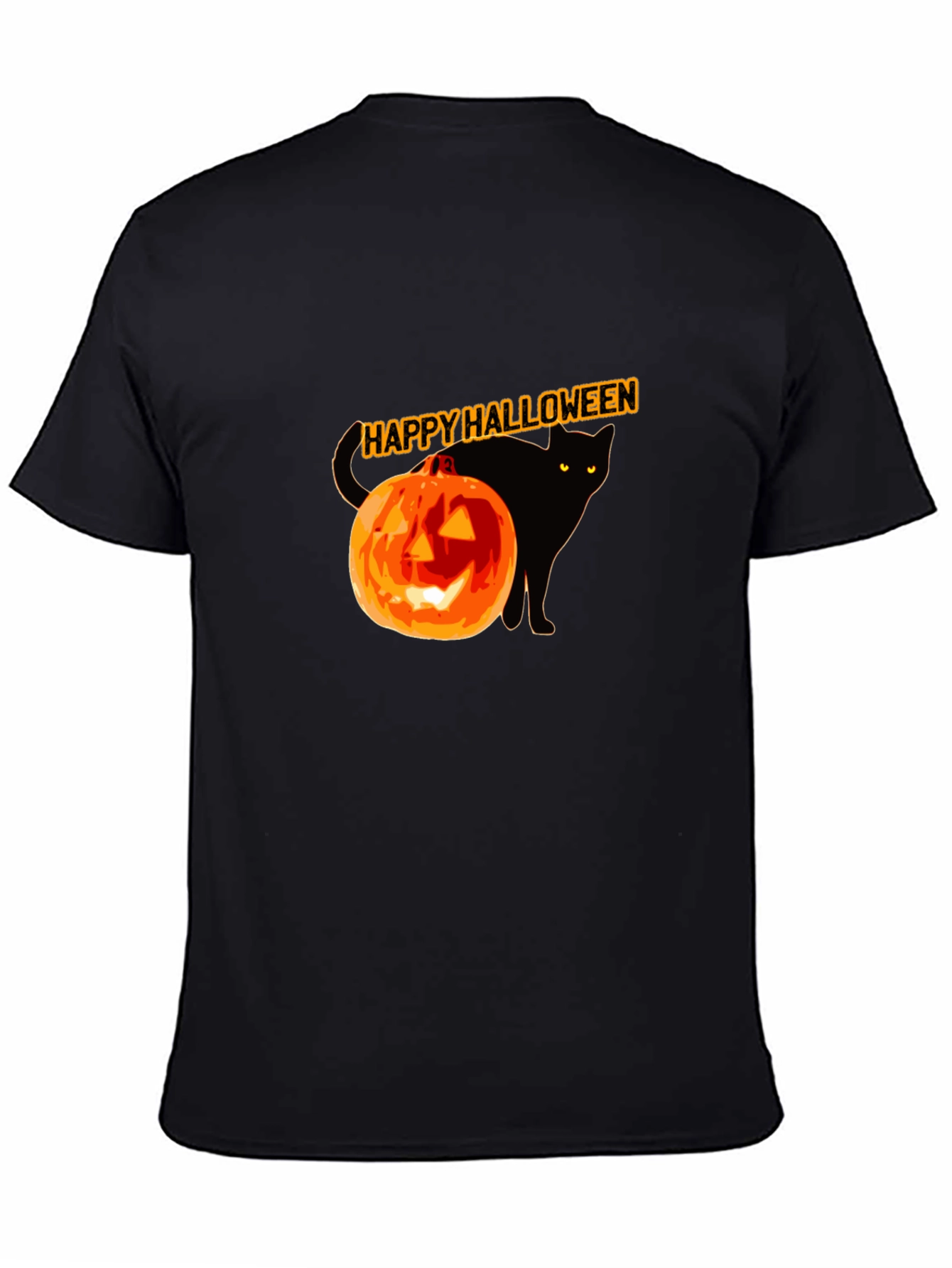 Halloween Black Cat Pumpkin T-Shirt