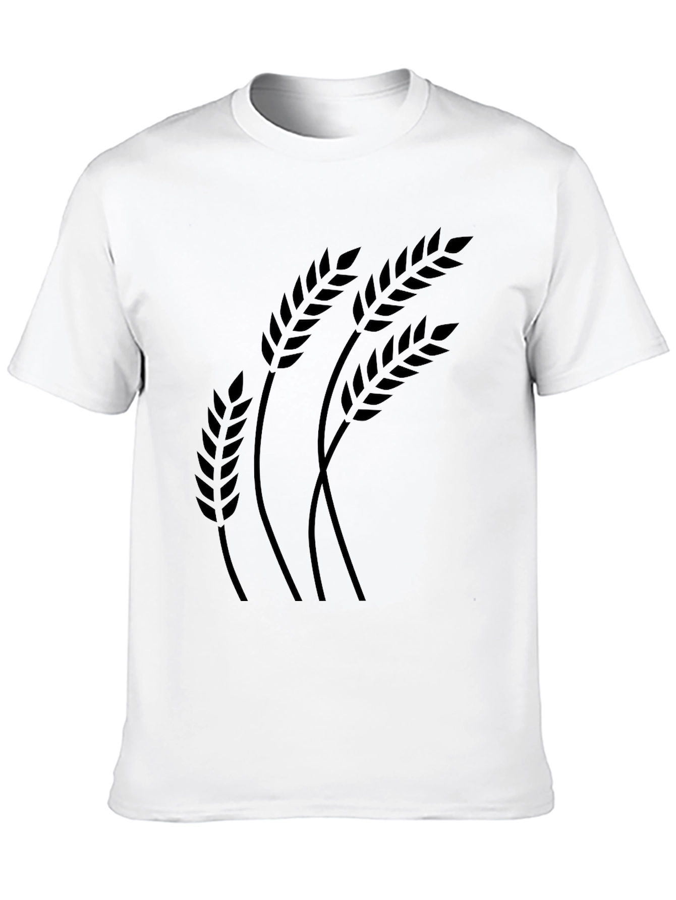 Wheat Stalk Graphic Tee - Stylish Black T-Shirt