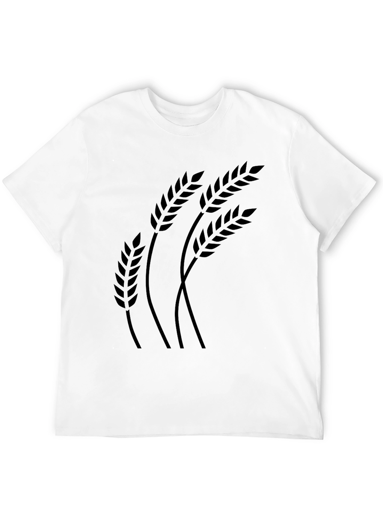 Wheat Stalk Graphic Tee - Stylish Black T-Shirt