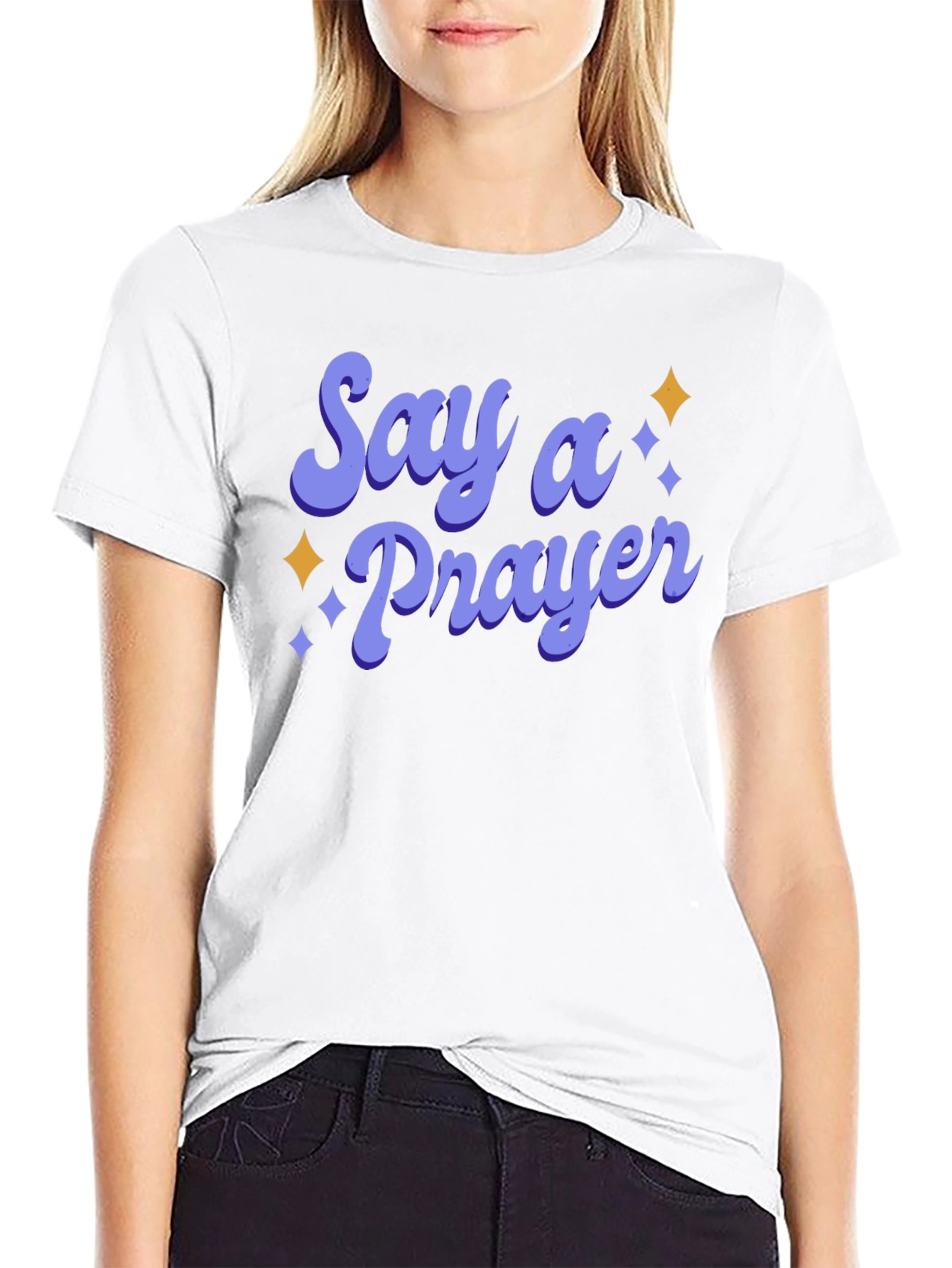 Say A Prayer Black Graphic Tee