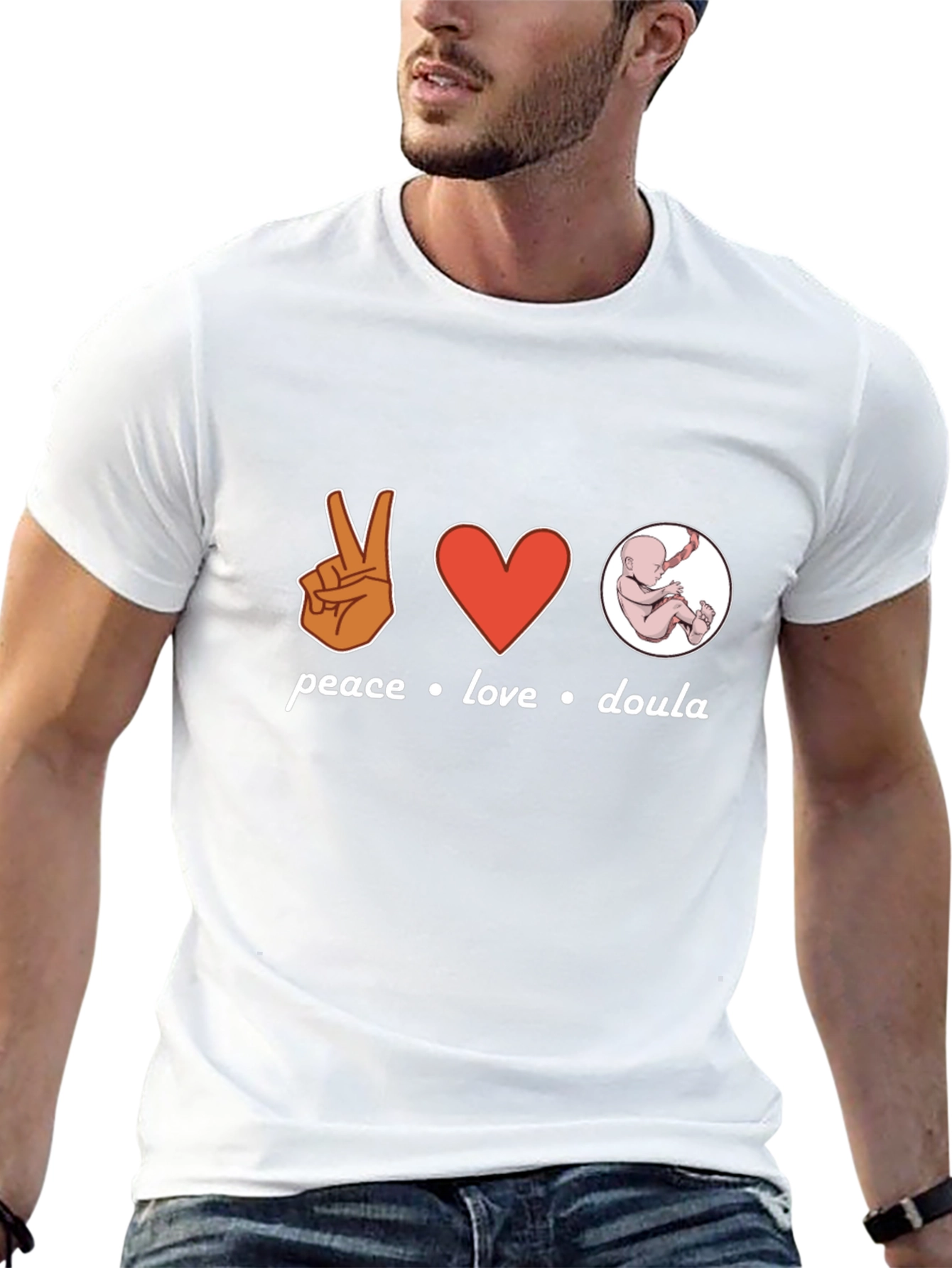 Peace Love Doula Black T-Shirt