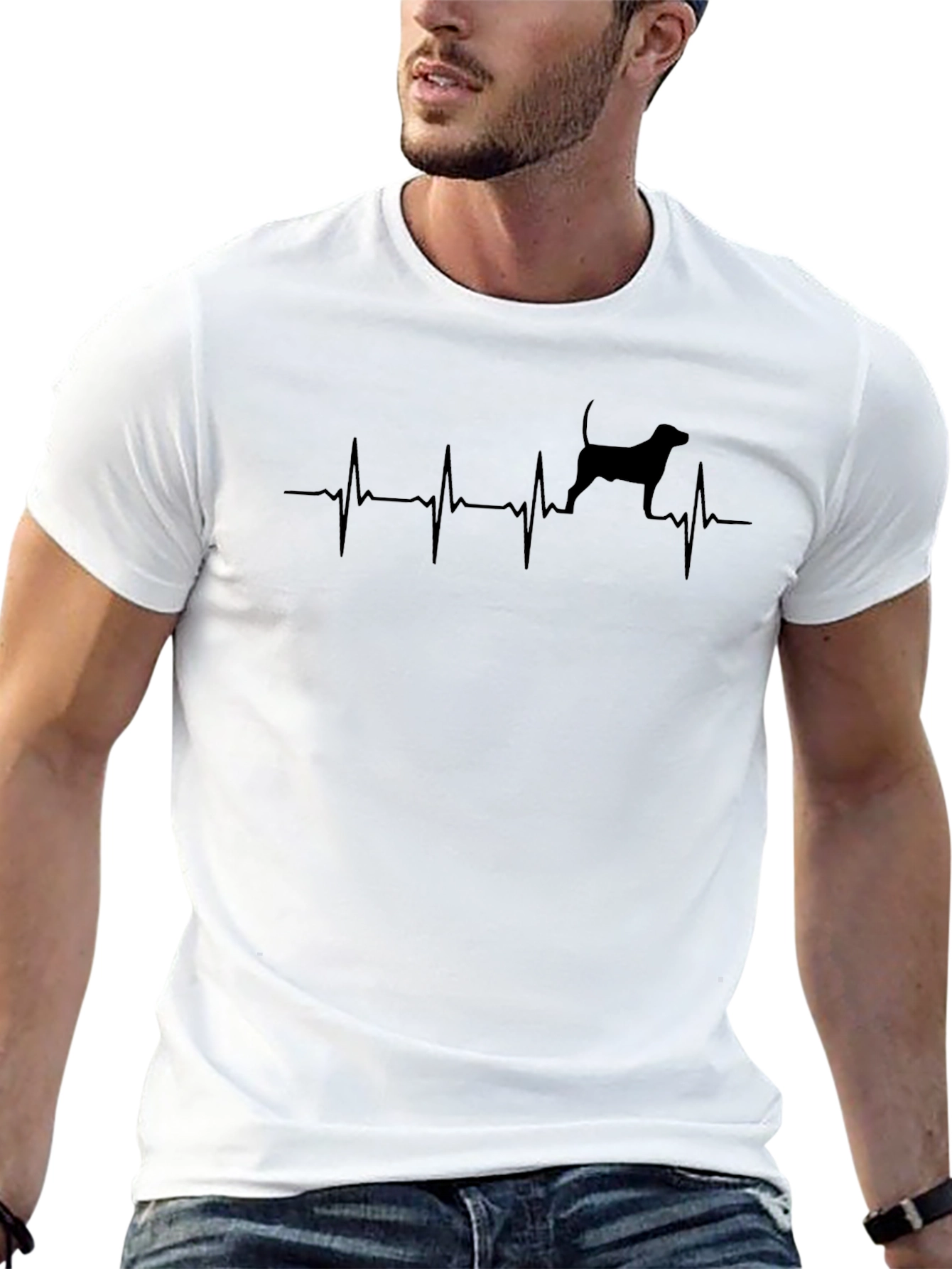 Dog Heartbeat T-Shirt - Black Graphic Tee