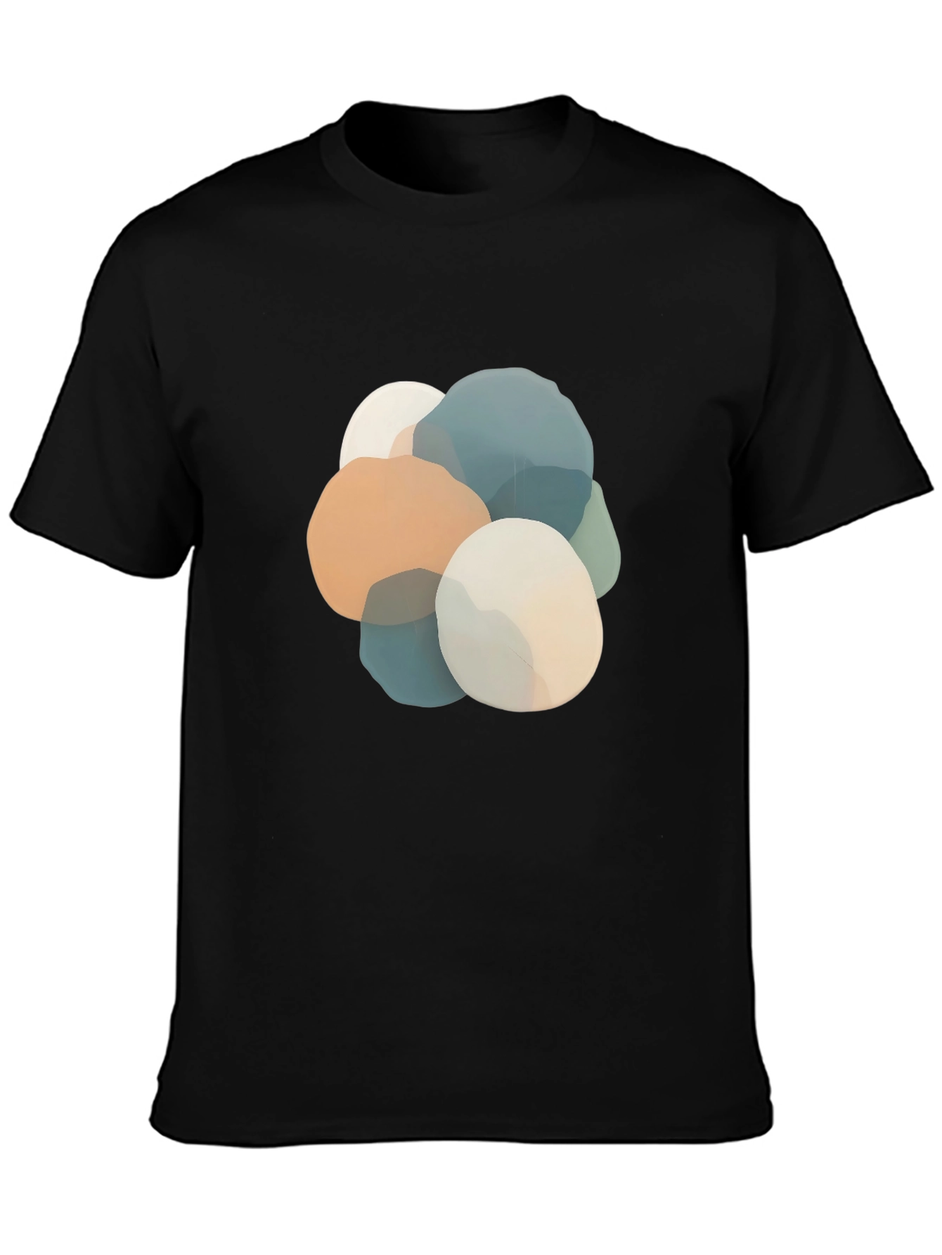 Abstract Stone Graphic Black T-Shirt