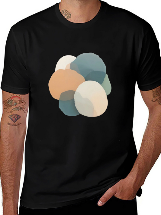 Abstract Stone Graphic Black T-Shirt