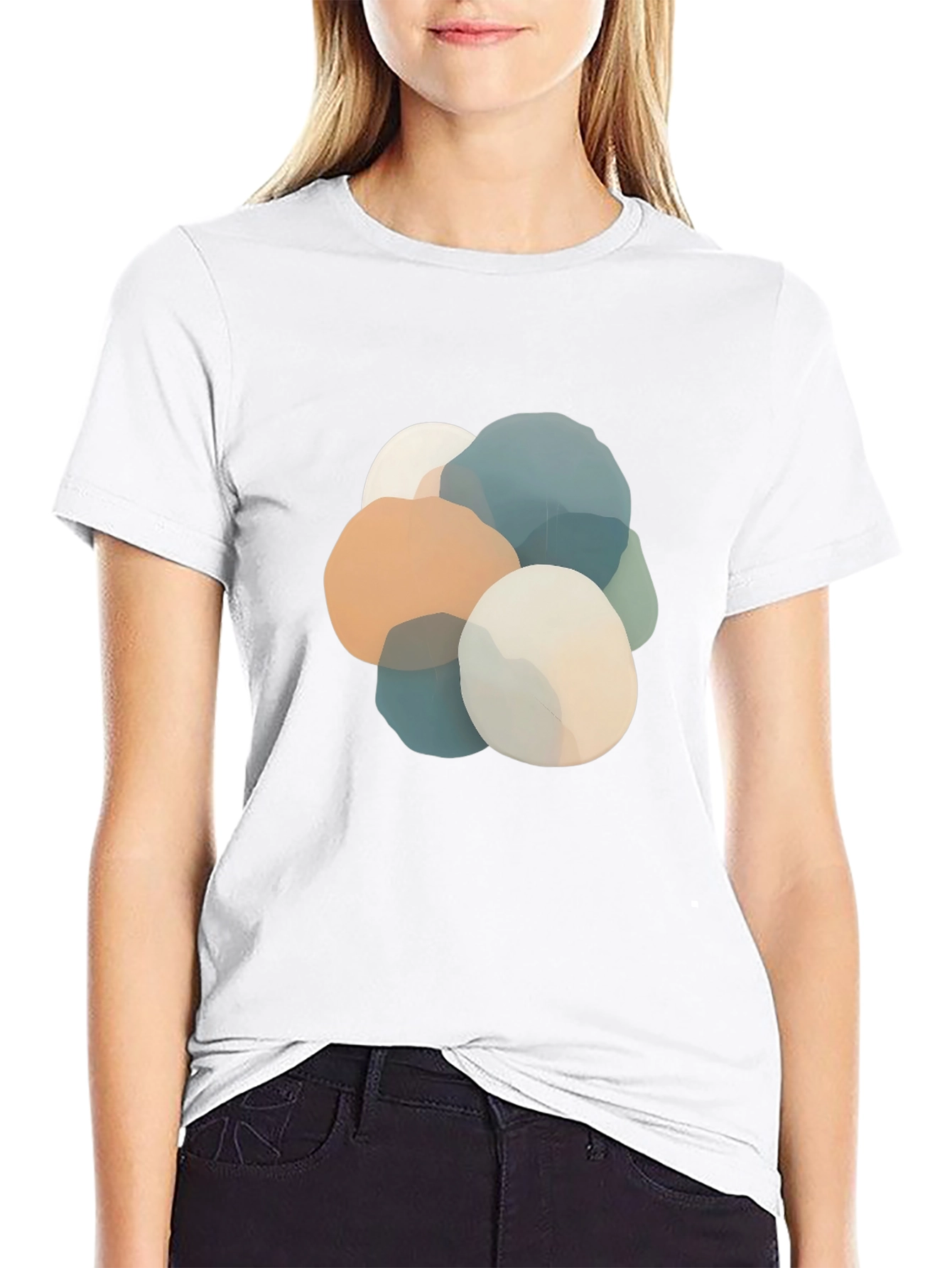 Abstract Stone Graphic Black T-Shirt
