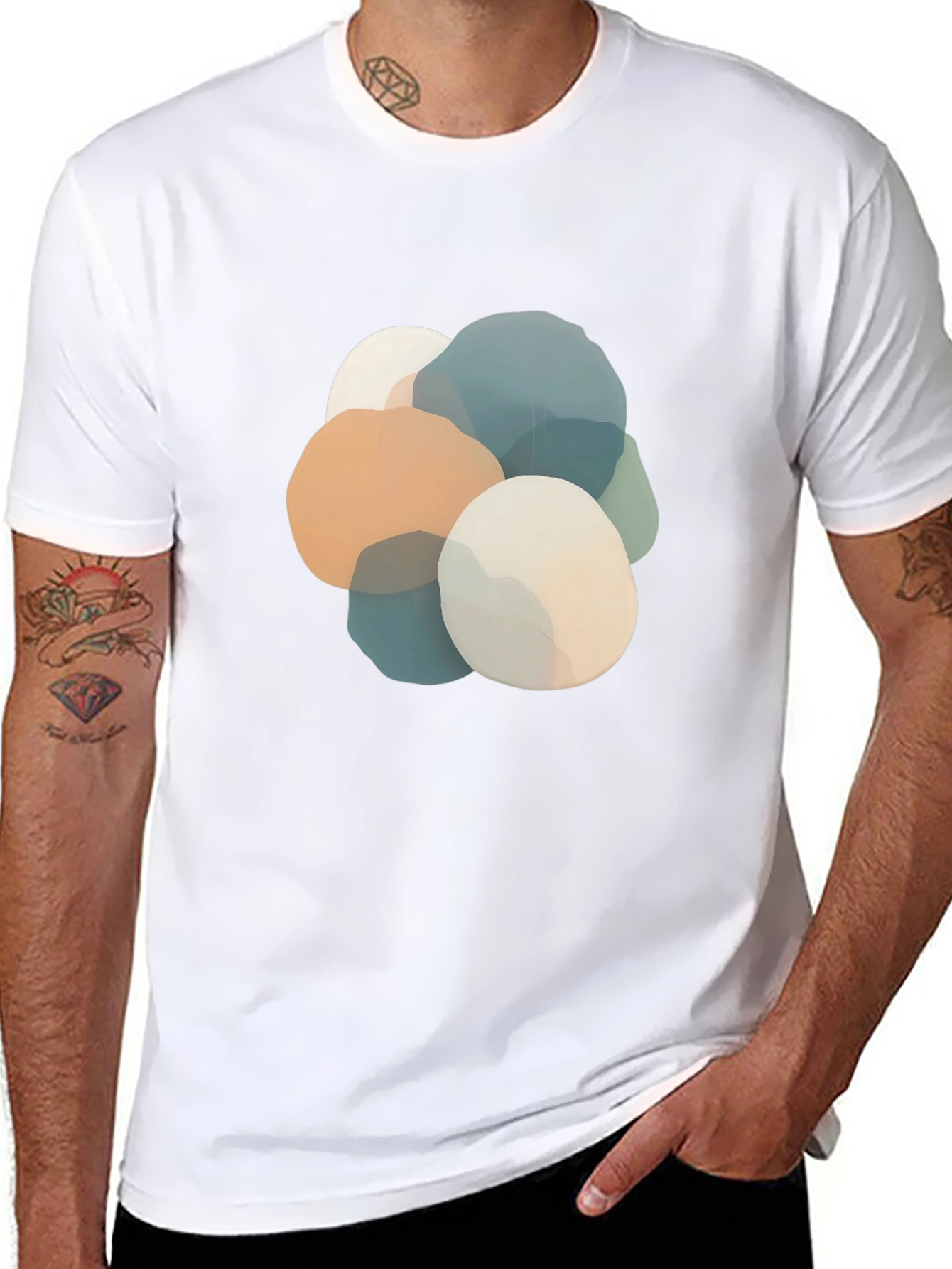 Abstract Stone Graphic Black T-Shirt