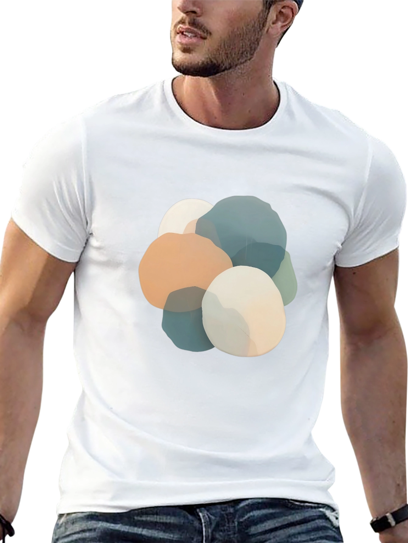 Abstract Stone Graphic Black T-Shirt