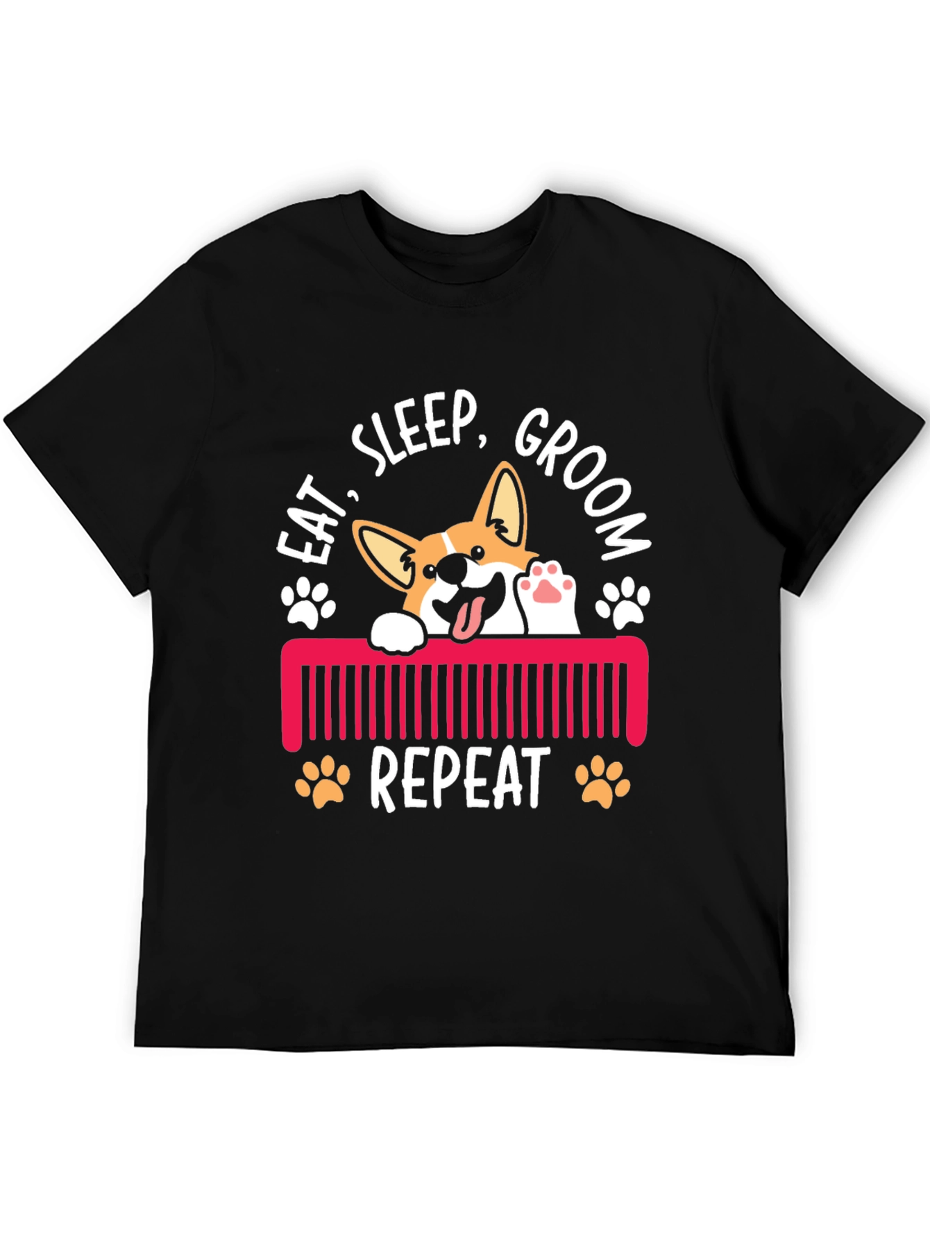 Eat Sleep Groom Repeat Corgi T-Shirt
