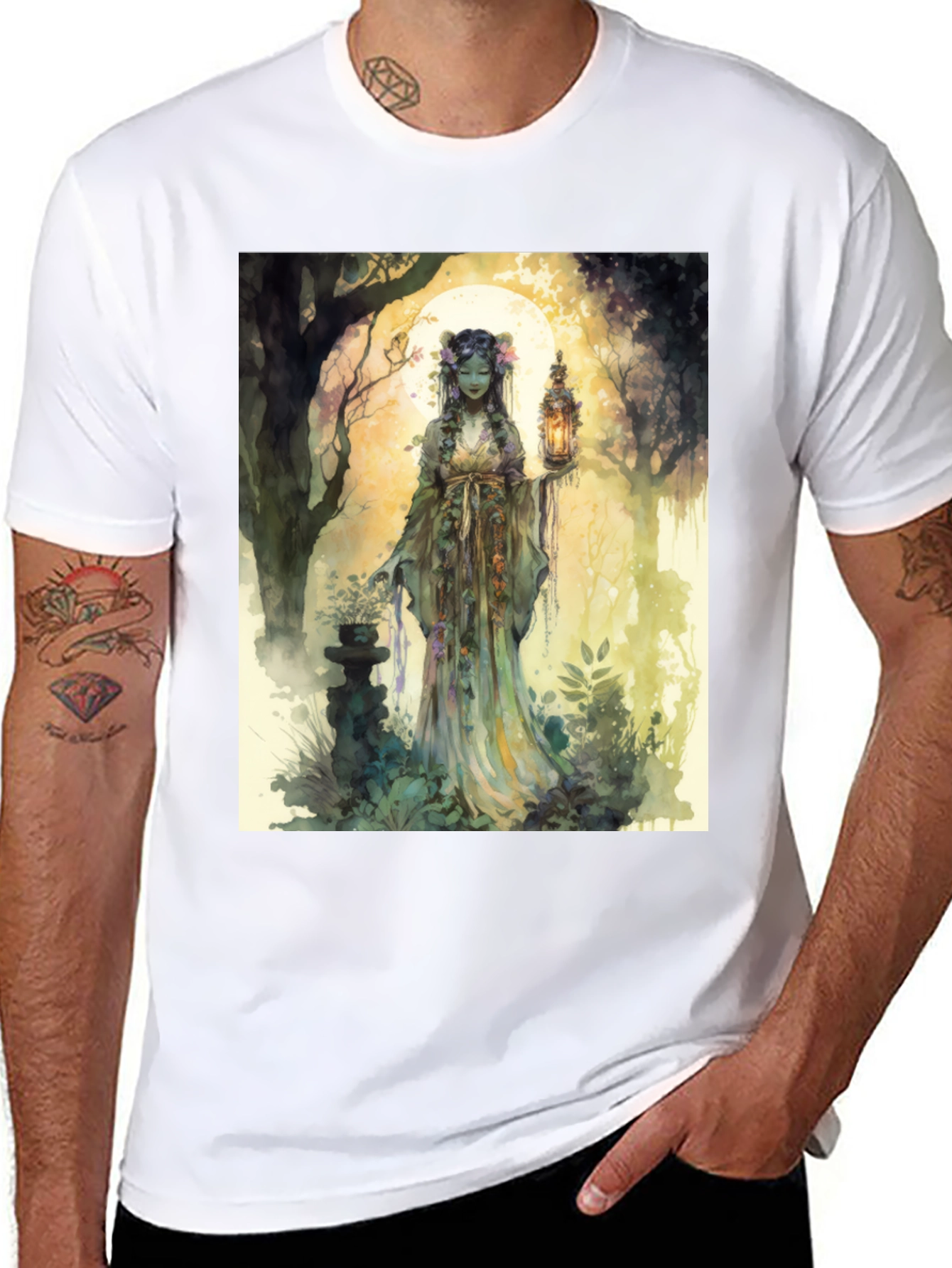 Enchanted Forest T-Shirt: Mystic Garden Design
