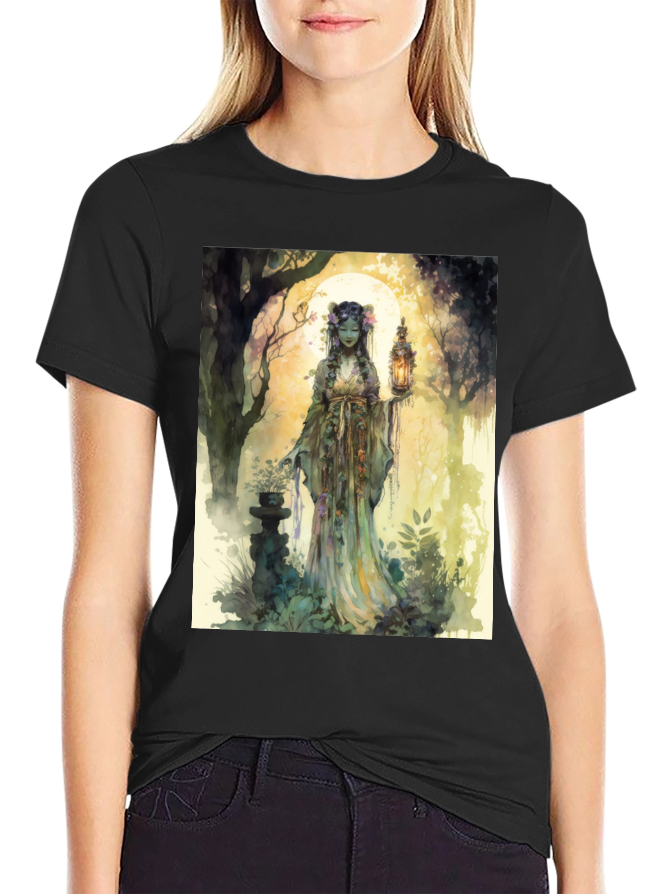 Enchanted Forest T-Shirt: Mystic Garden Design