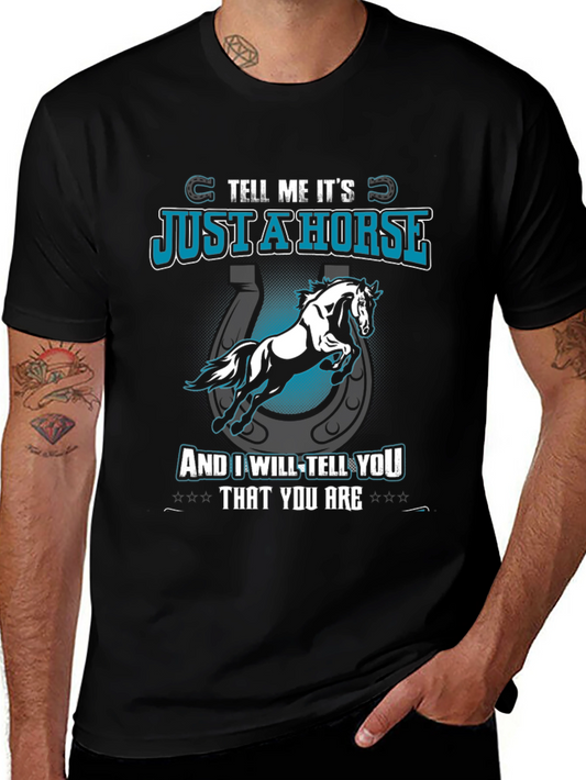 Just a Horse Graphic T-Shirt - Unisex Black Tee