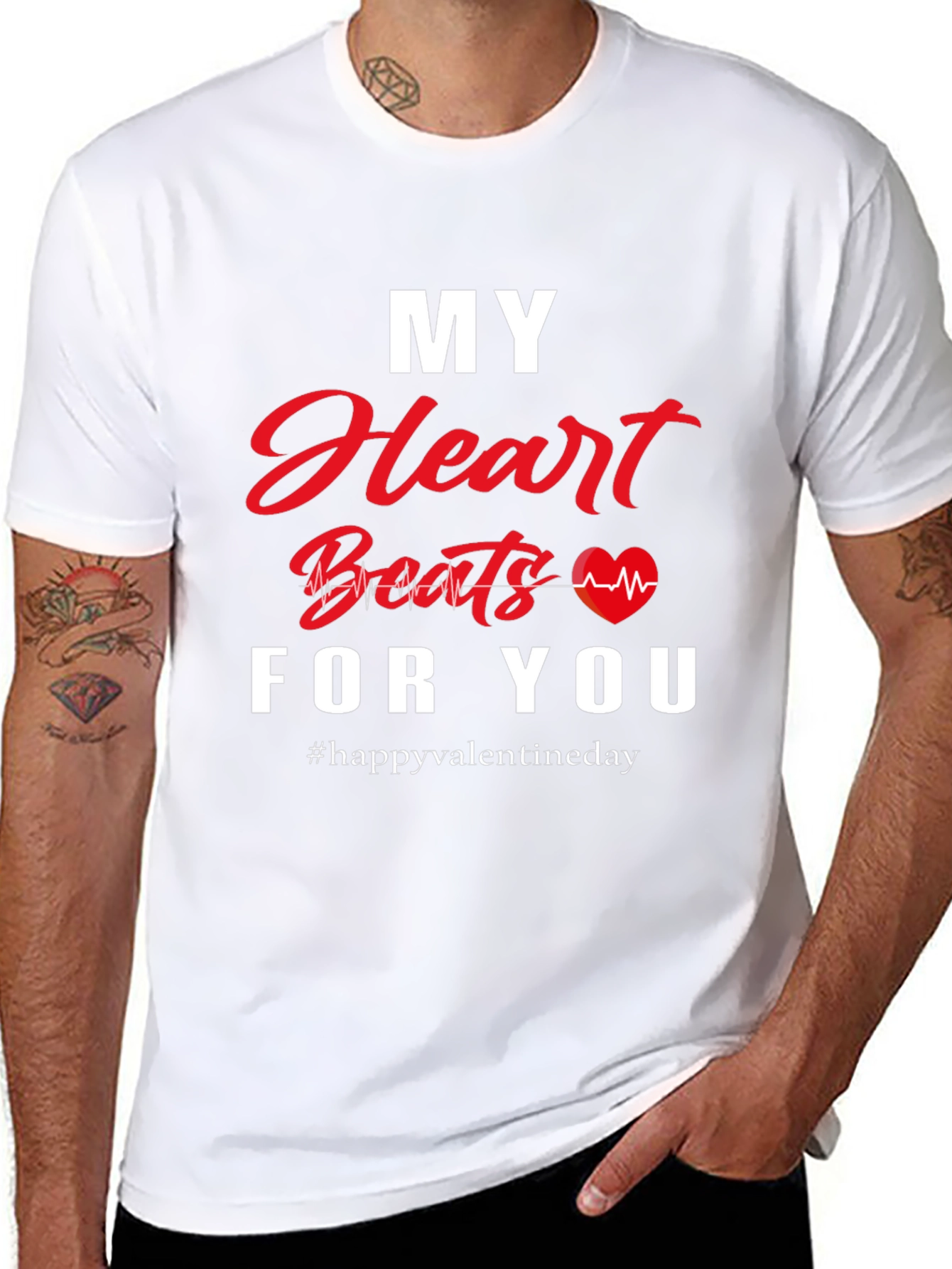 My Heart Beats For You Valentines Day T-Shirt