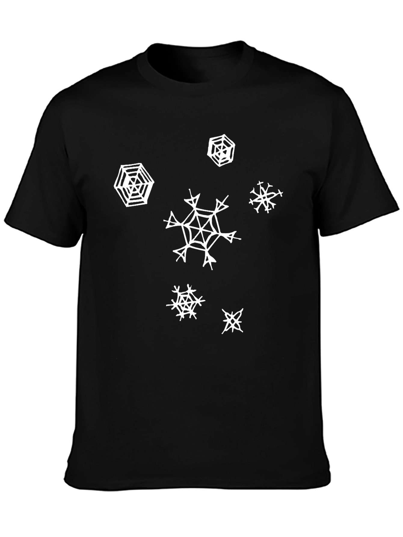 Snowflake Graphic Print Black T-Shirt