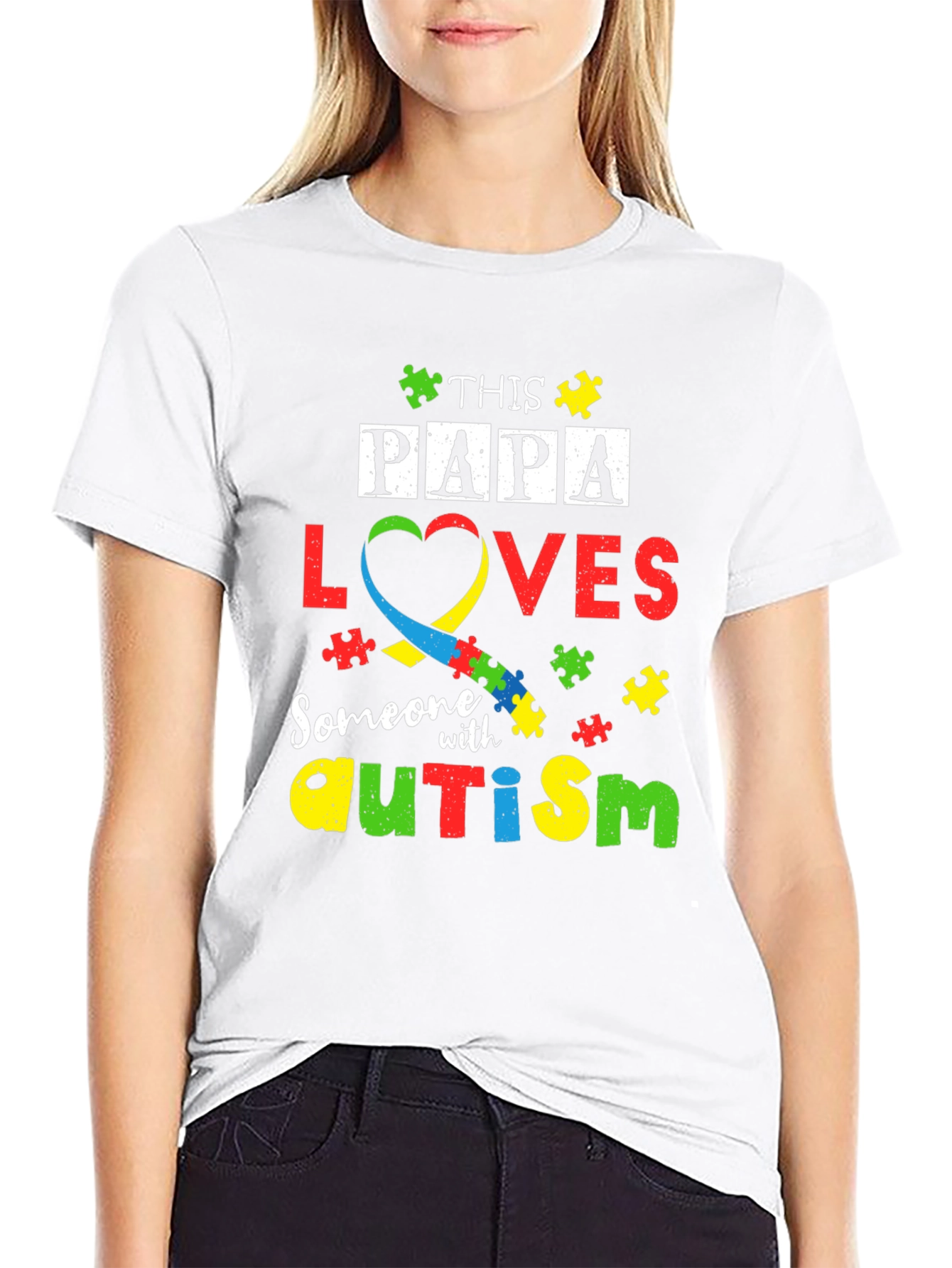 Papa Loves Autism T-Shirt