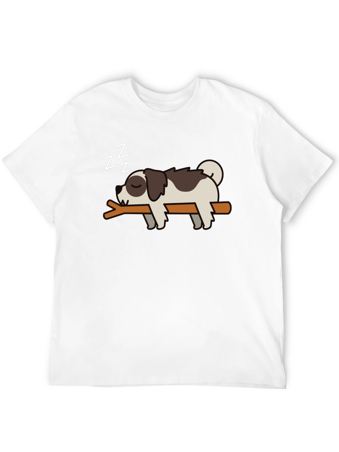 Cute Sleeping Dog T-Shirt - Mens Black Tee