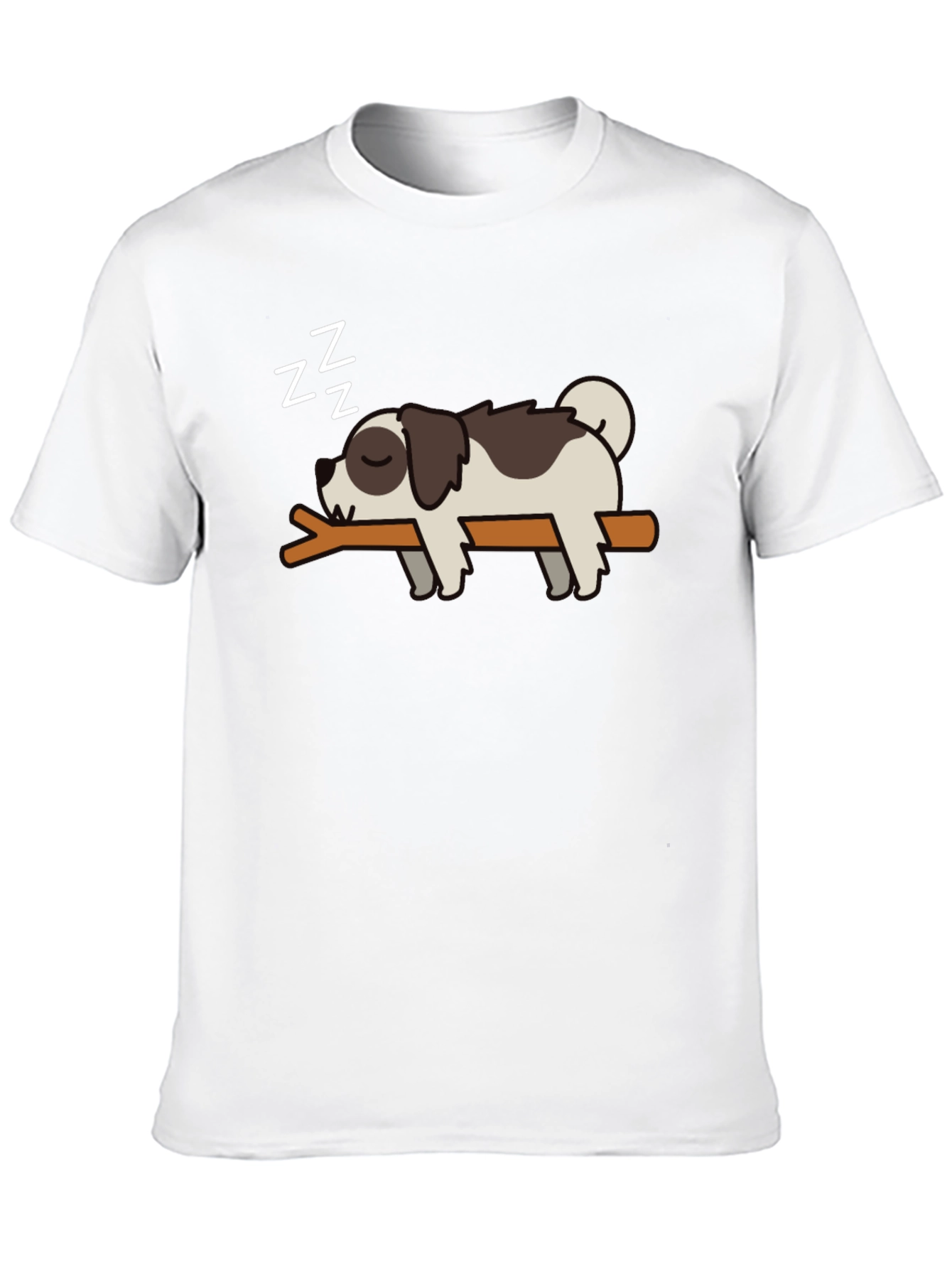 Cute Sleeping Dog T-Shirt - Mens Black Tee