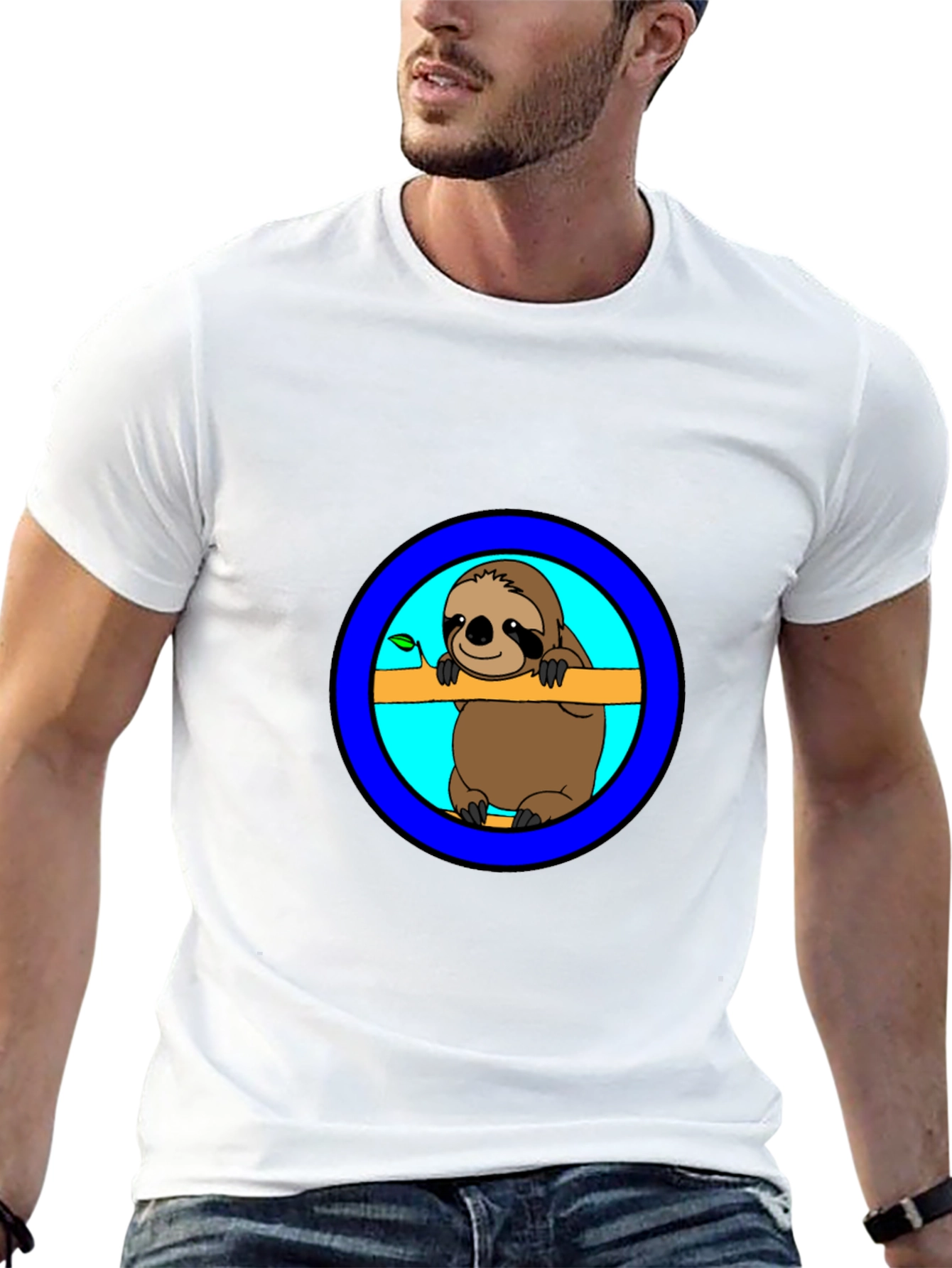 Sloth Graphic Print T-Shirt