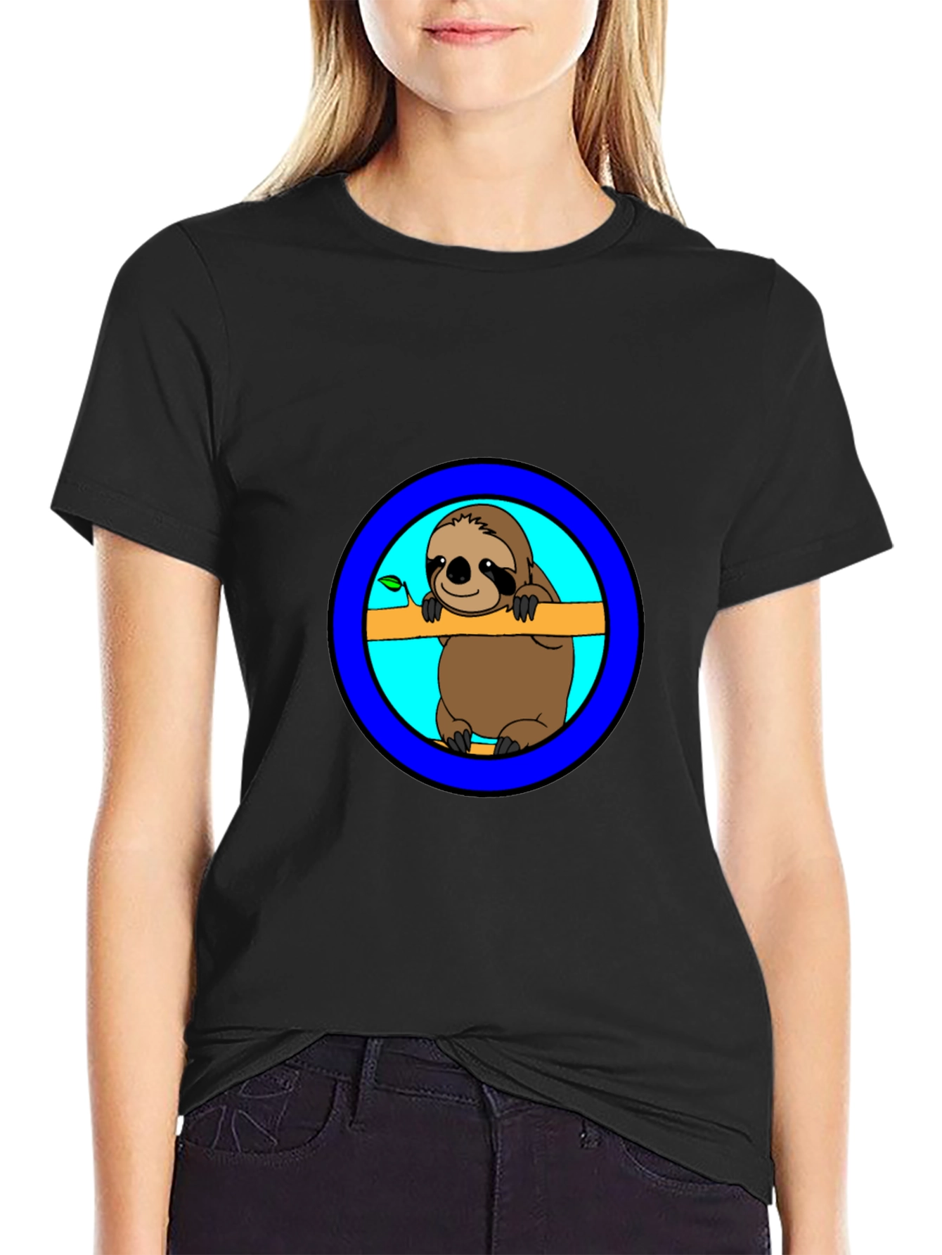 Sloth Graphic Print T-Shirt