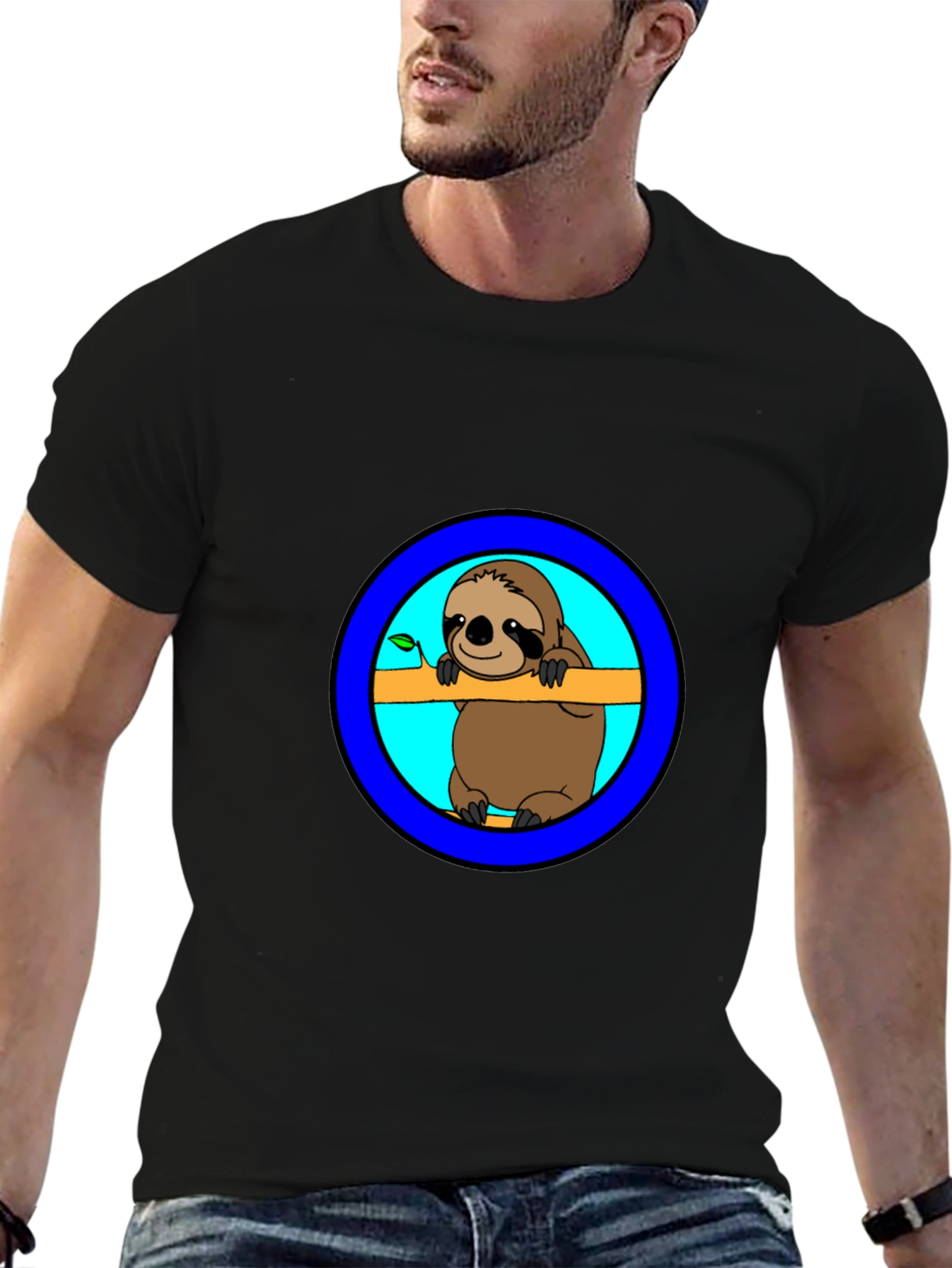 Sloth Graphic Print T-Shirt