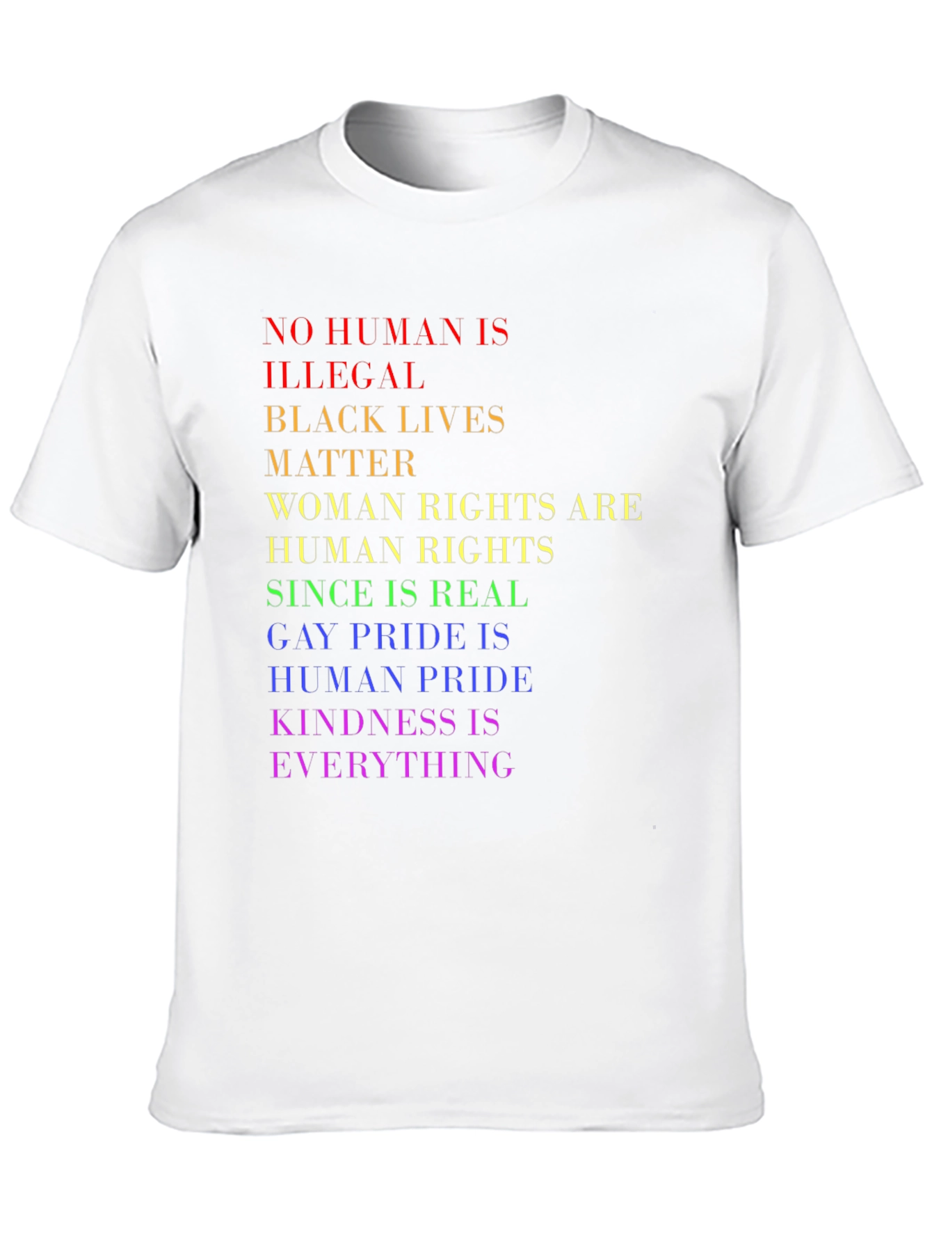 Equality Pride T-Shirt - No Human is Illegal