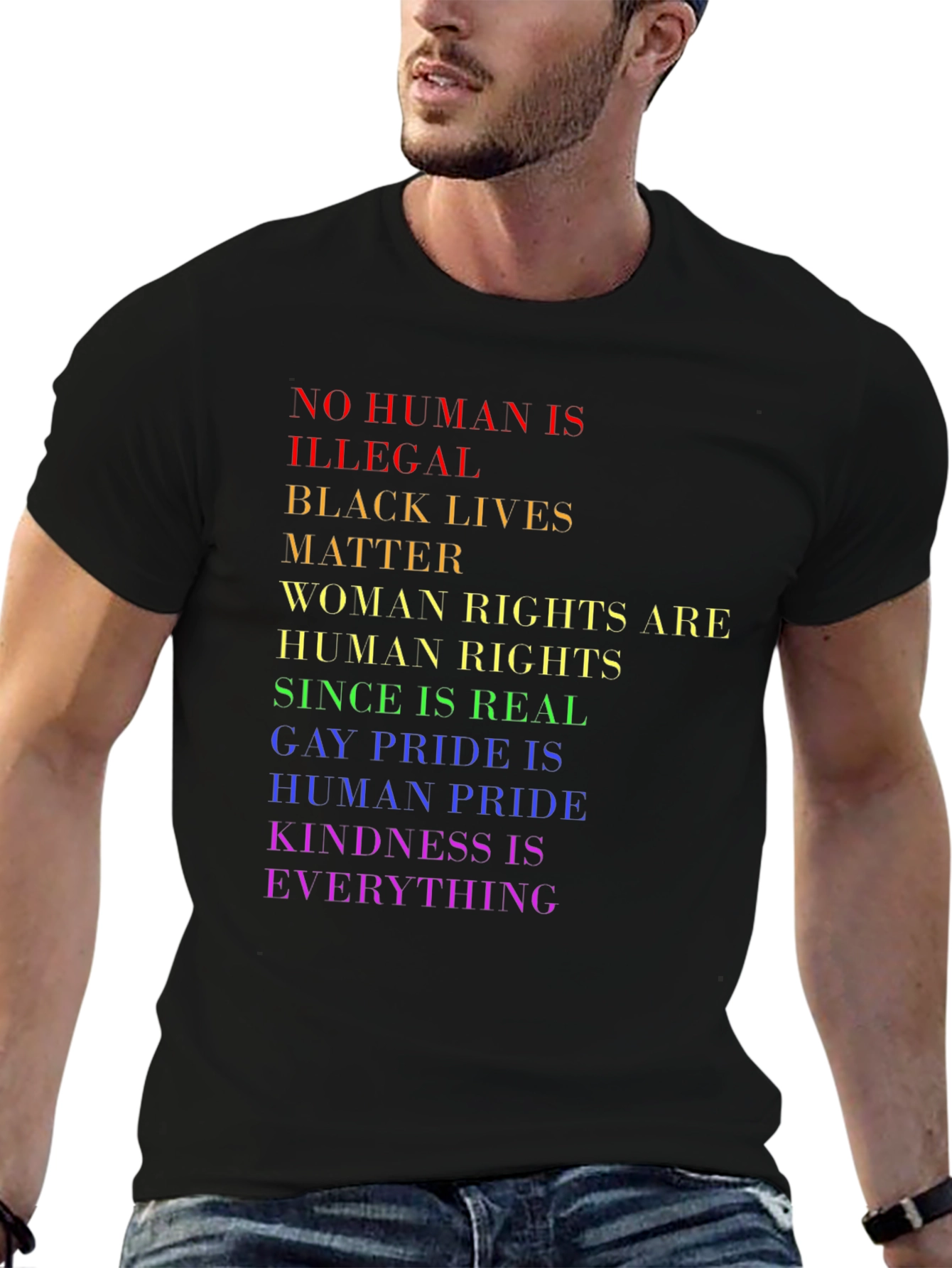 Equality Pride T-Shirt - No Human is Illegal