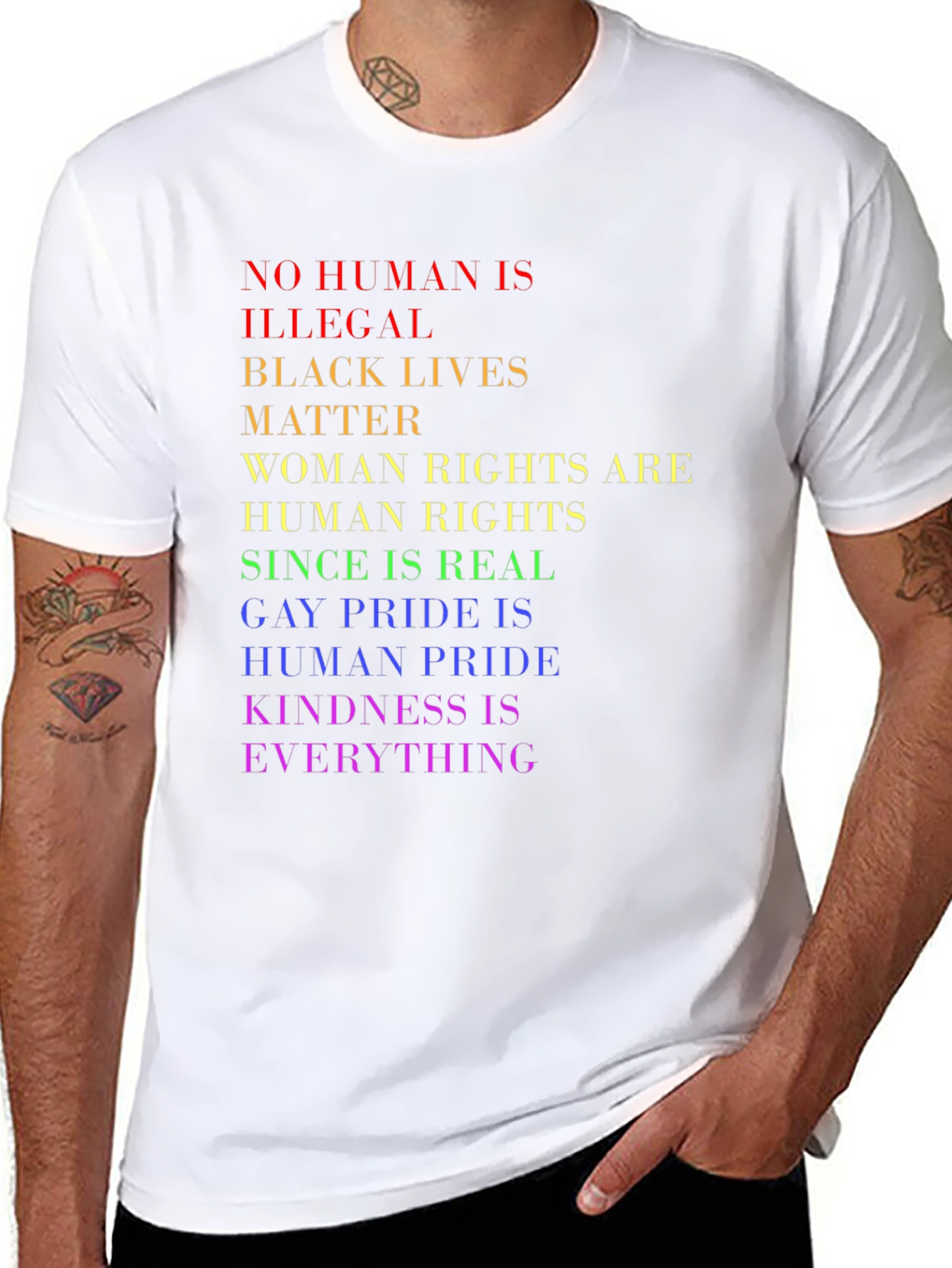 Equality Pride T-Shirt - No Human is Illegal