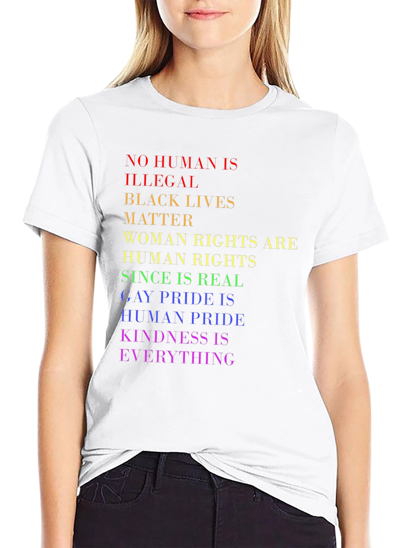 Equality Pride T-Shirt - No Human is Illegal